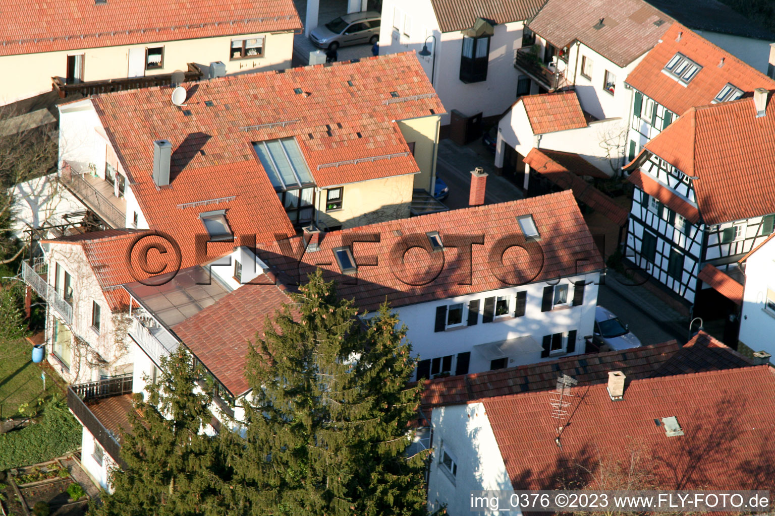 Ludwigstr. à Jockgrim dans le département Rhénanie-Palatinat, Allemagne vue du ciel