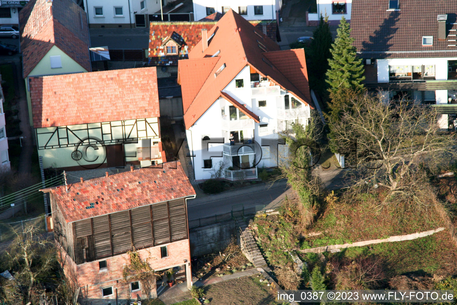 Photographie aérienne de Bahnhofstr. à Jockgrim dans le département Rhénanie-Palatinat, Allemagne