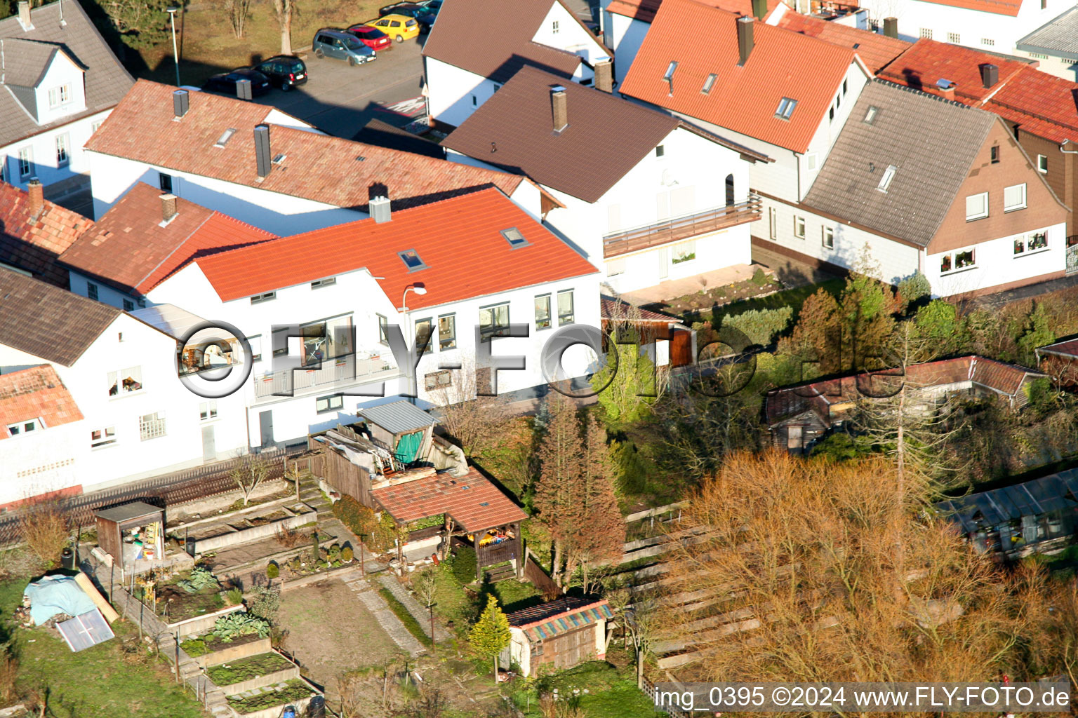 Bahnhofstr. à Jockgrim dans le département Rhénanie-Palatinat, Allemagne depuis l'avion