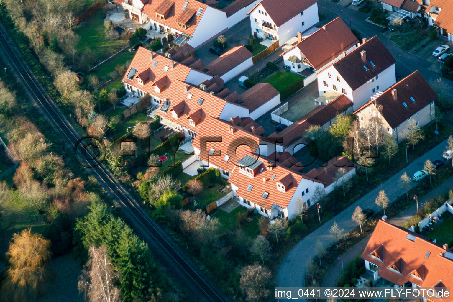 Vue aérienne de Vivre près de la ville à Kandel dans le département Rhénanie-Palatinat, Allemagne