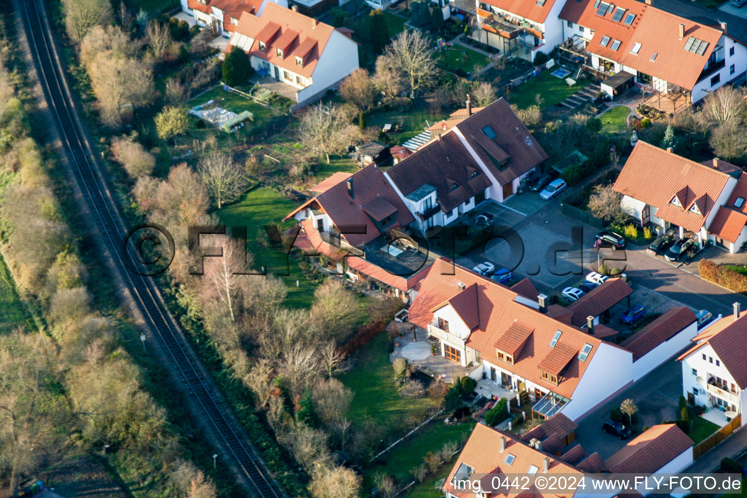 Vue aérienne de Vivre près de la ville à Kandel dans le département Rhénanie-Palatinat, Allemagne