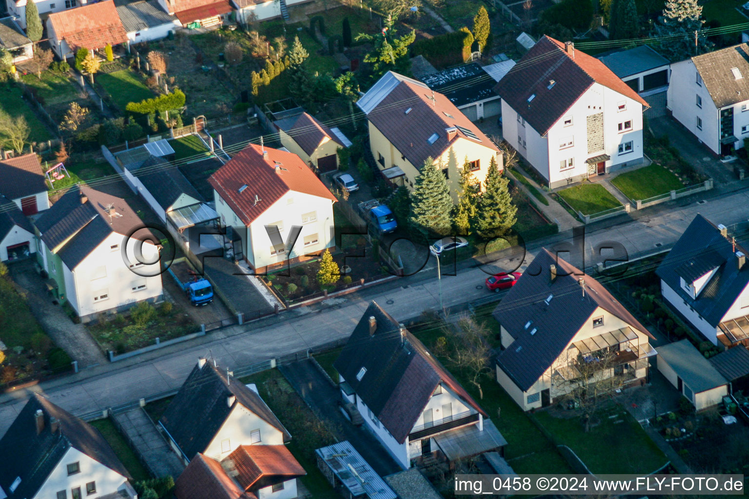 Vue oblique de Elsässerstr à Kandel dans le département Rhénanie-Palatinat, Allemagne