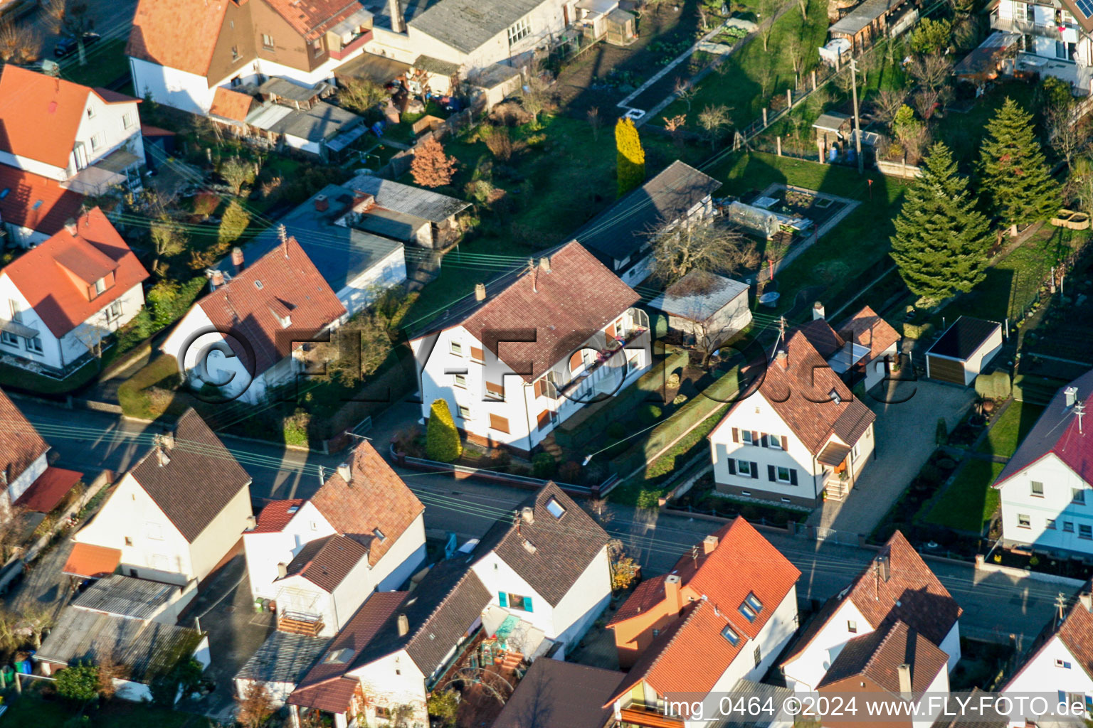 Vue aérienne de Waldstr. à Kandel dans le département Rhénanie-Palatinat, Allemagne