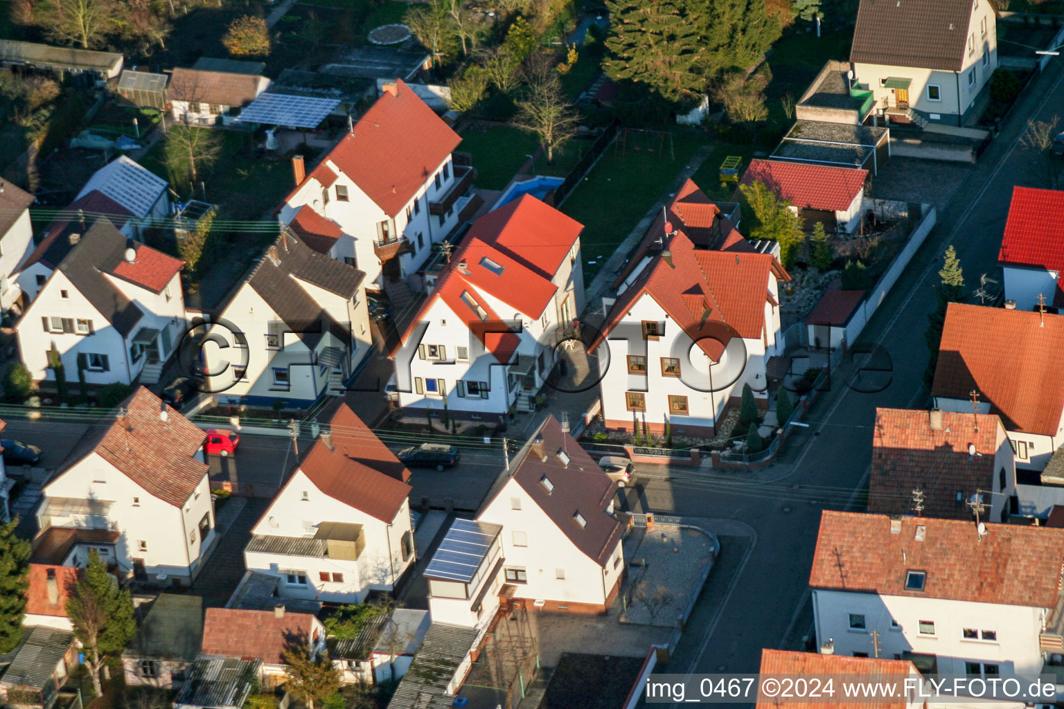 Vue aérienne de Waldstr. à Kandel dans le département Rhénanie-Palatinat, Allemagne