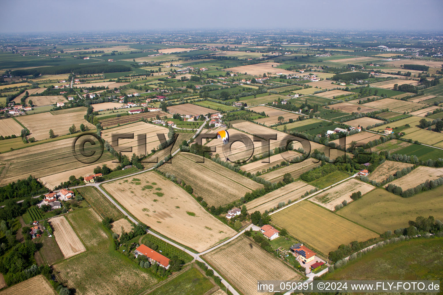 Vue aérienne de Settimo dans le département Vénétie, Italie