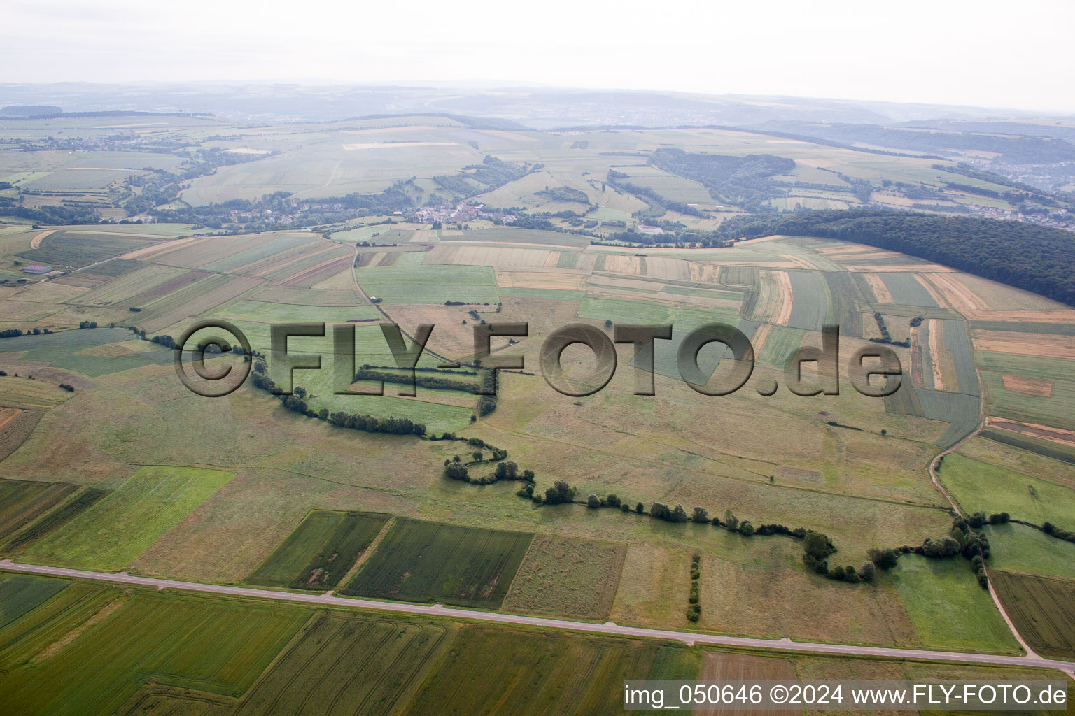 Vue aérienne de Beyren-lès-Sierck dans le département Moselle, France