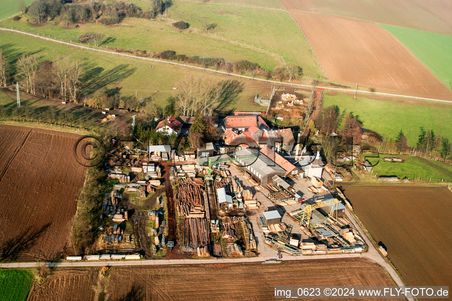 Vue aérienne de Moulin Schaidter à le quartier Schaidt in Wörth am Rhein dans le département Rhénanie-Palatinat, Allemagne