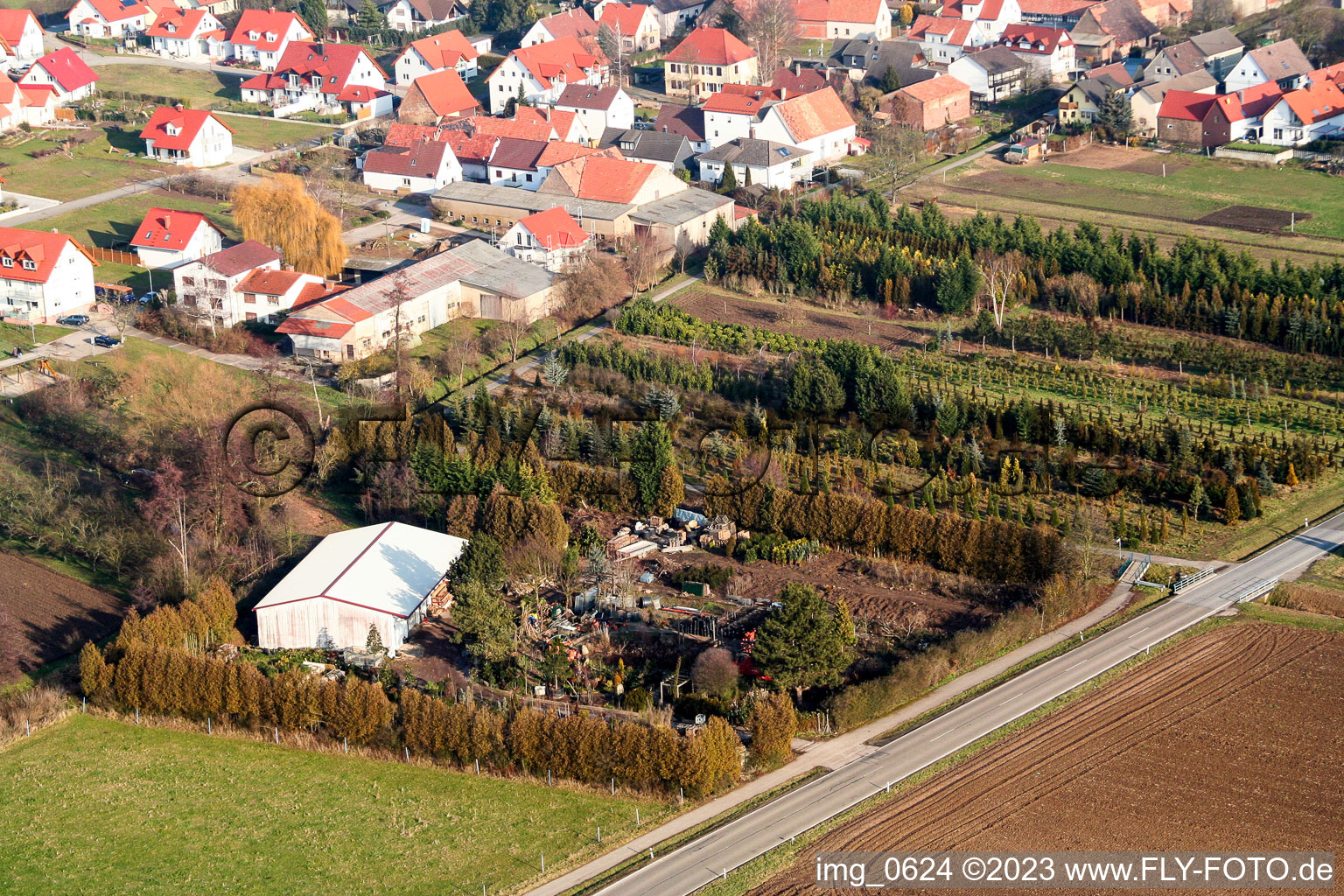 Vue aérienne de Garderie à Freckenfeld dans le département Rhénanie-Palatinat, Allemagne