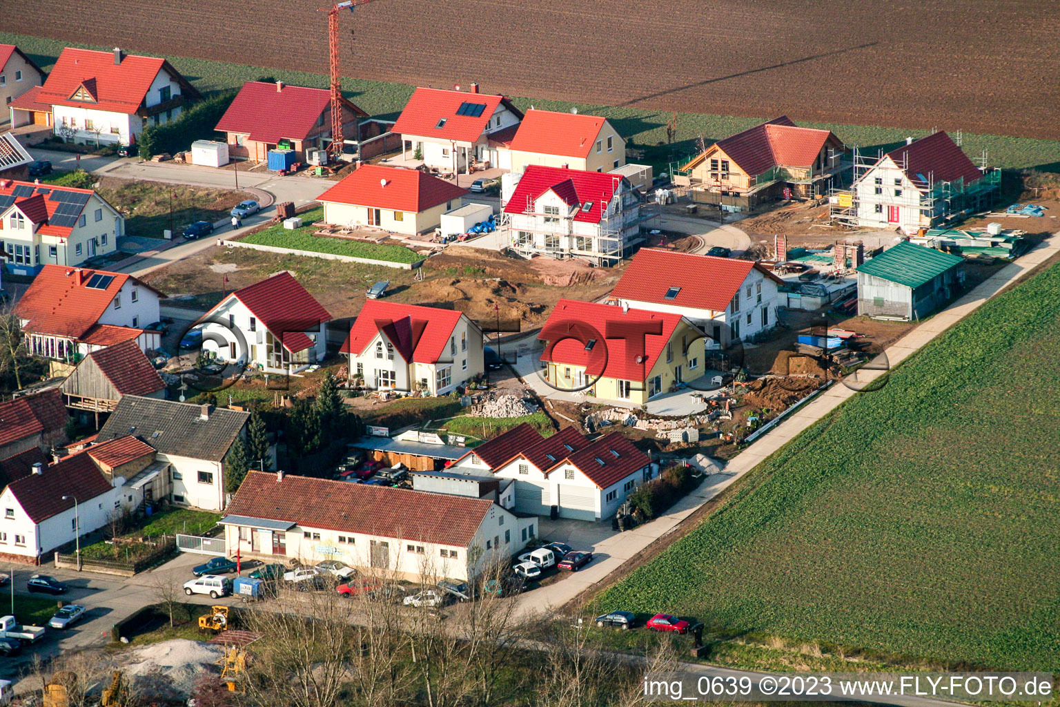 Vue aérienne de Nouvelle zone de développement à Dierbach dans le département Rhénanie-Palatinat, Allemagne