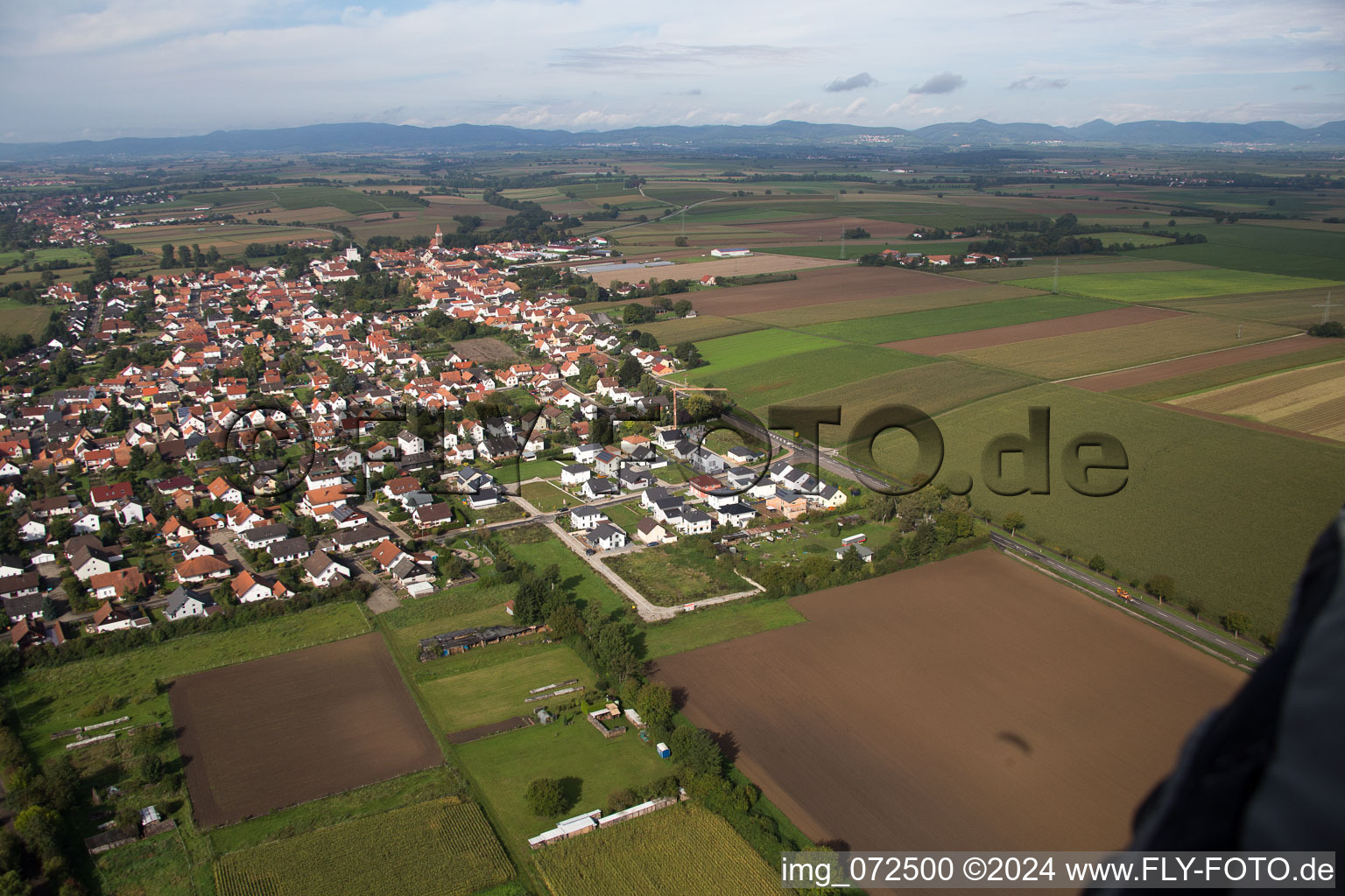 Photographie aérienne de Minfeld dans le département Rhénanie-Palatinat, Allemagne