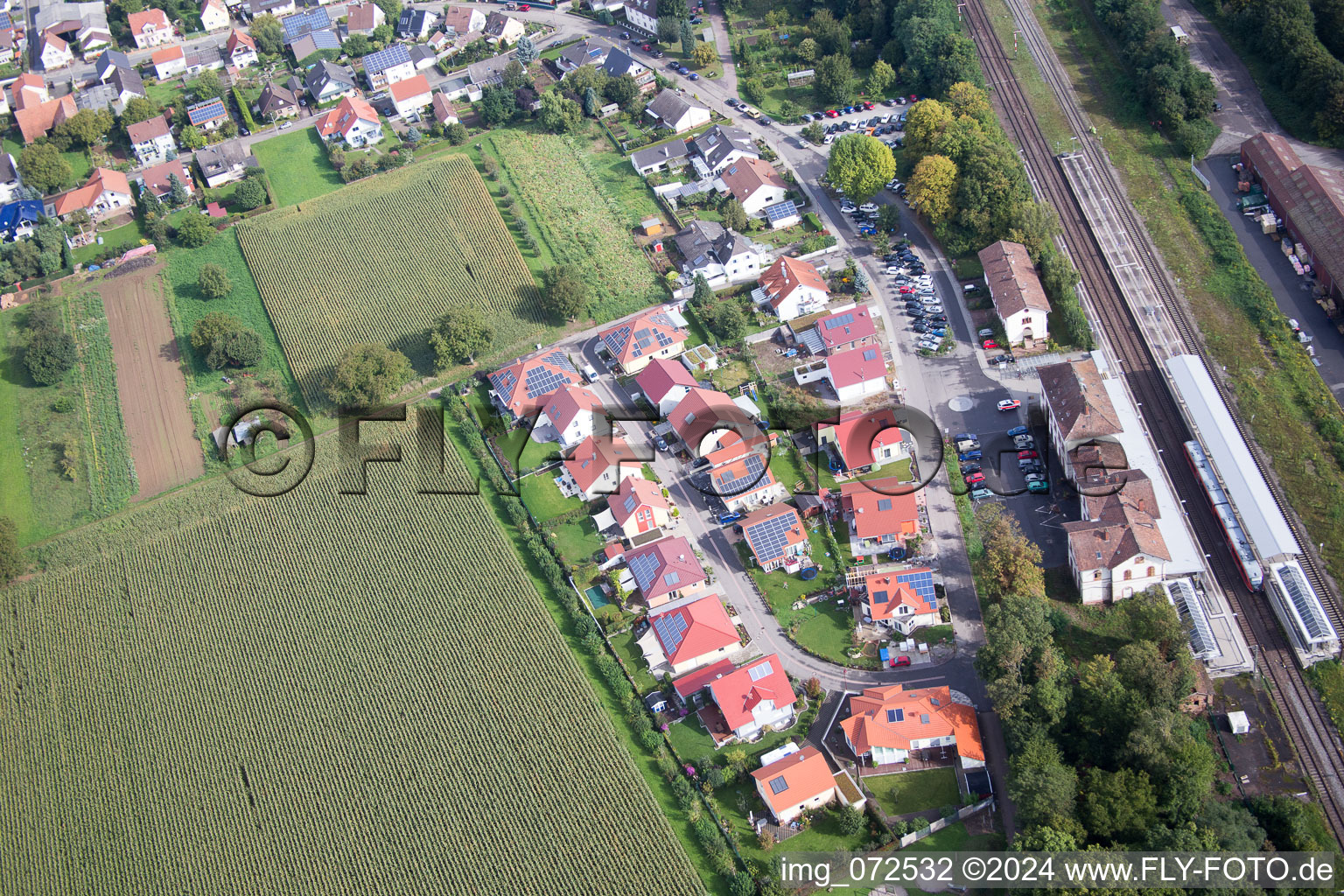 Gare à Winden dans le département Rhénanie-Palatinat, Allemagne d'en haut