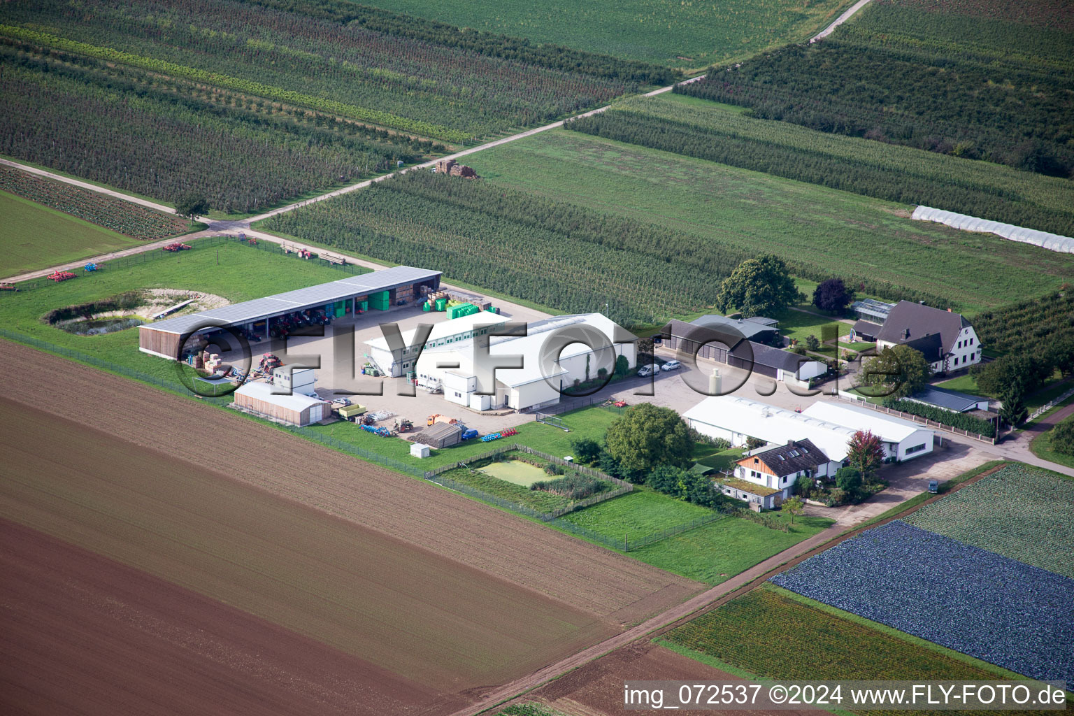 Vue aérienne de Ferme biologique à Winden dans le département Rhénanie-Palatinat, Allemagne