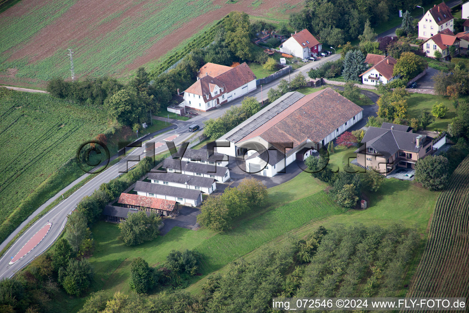 Vue aérienne de Hergersweiler dans le département Rhénanie-Palatinat, Allemagne