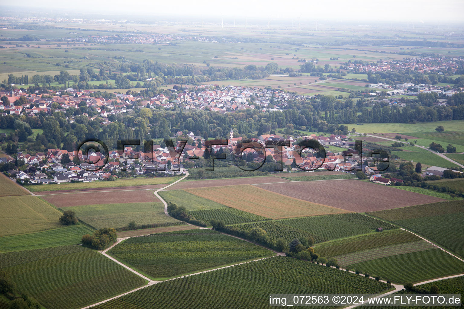 Vue aérienne de Quartier Mühlhofen in Billigheim-Ingenheim dans le département Rhénanie-Palatinat, Allemagne