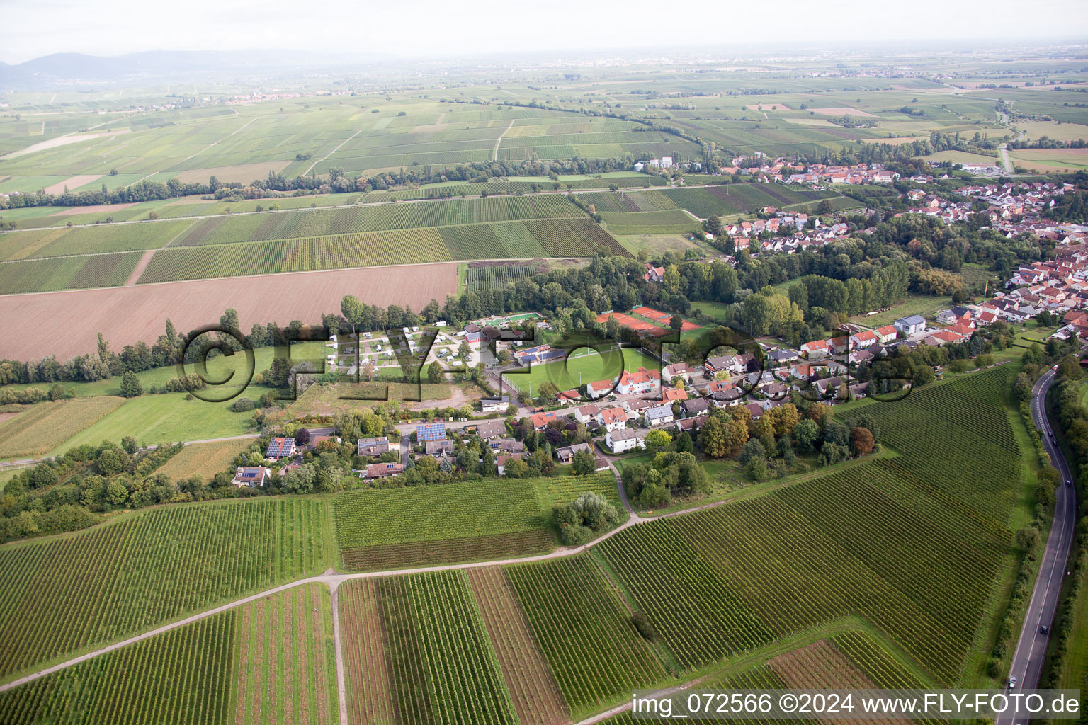 Vue oblique de Quartier Ingenheim in Billigheim-Ingenheim dans le département Rhénanie-Palatinat, Allemagne