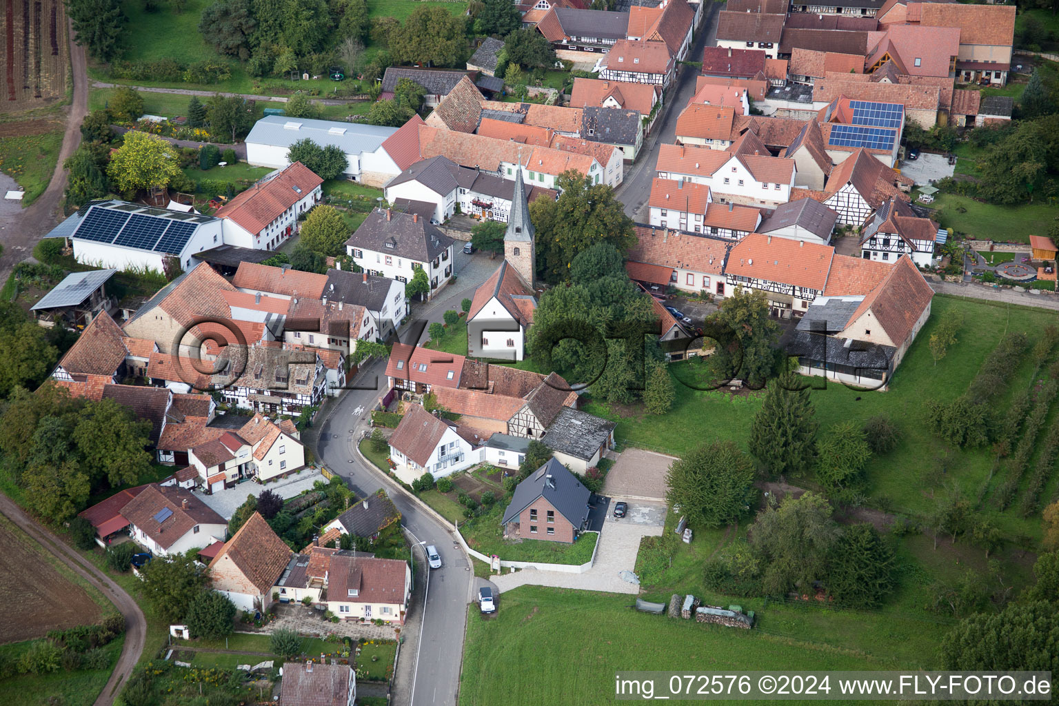 Quartier Klingen in Heuchelheim-Klingen dans le département Rhénanie-Palatinat, Allemagne hors des airs