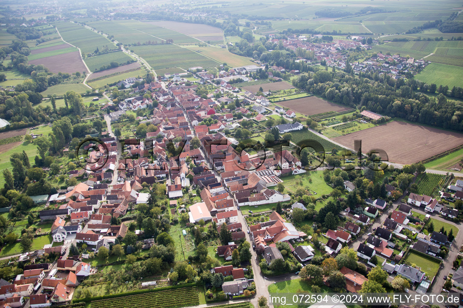 Quartier Heuchelheim in Heuchelheim-Klingen dans le département Rhénanie-Palatinat, Allemagne hors des airs