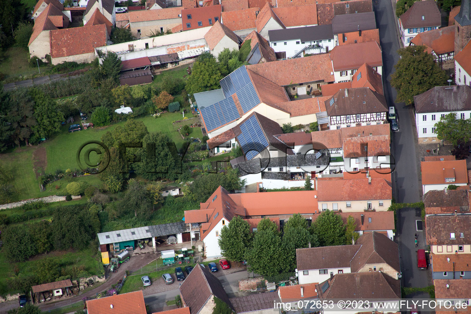 Vue aérienne de Quartier Heuchelheim in Heuchelheim-Klingen dans le département Rhénanie-Palatinat, Allemagne
