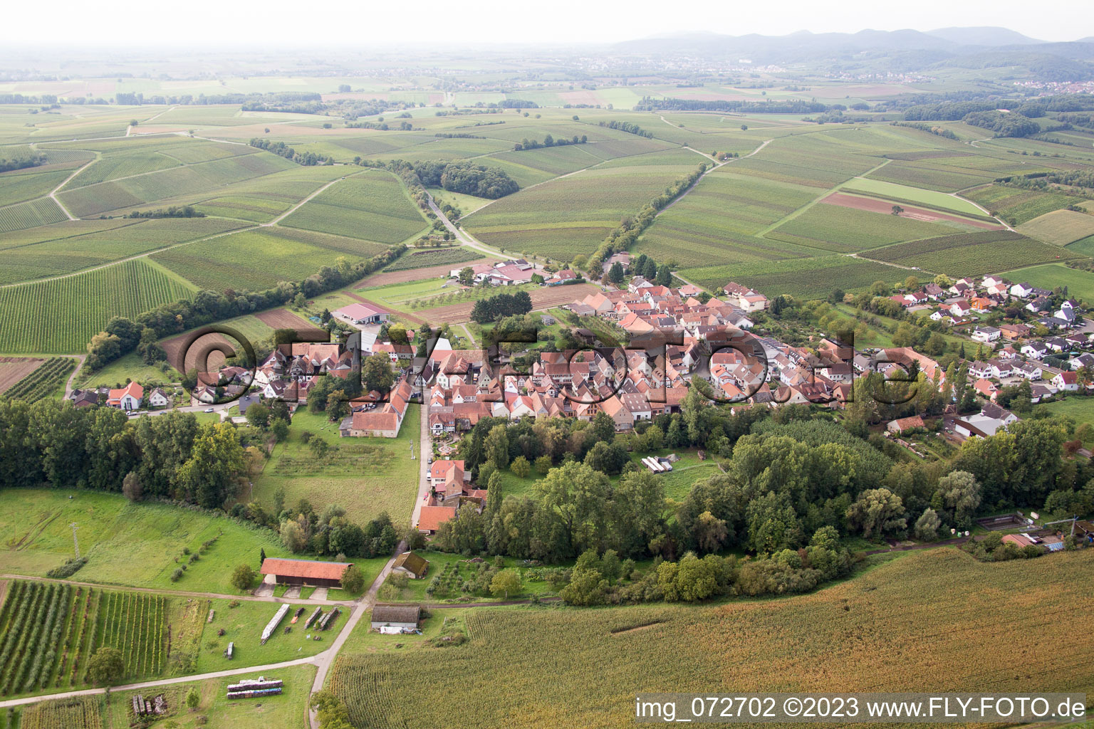 Vue aérienne de Quartier Klingen in Heuchelheim-Klingen dans le département Rhénanie-Palatinat, Allemagne