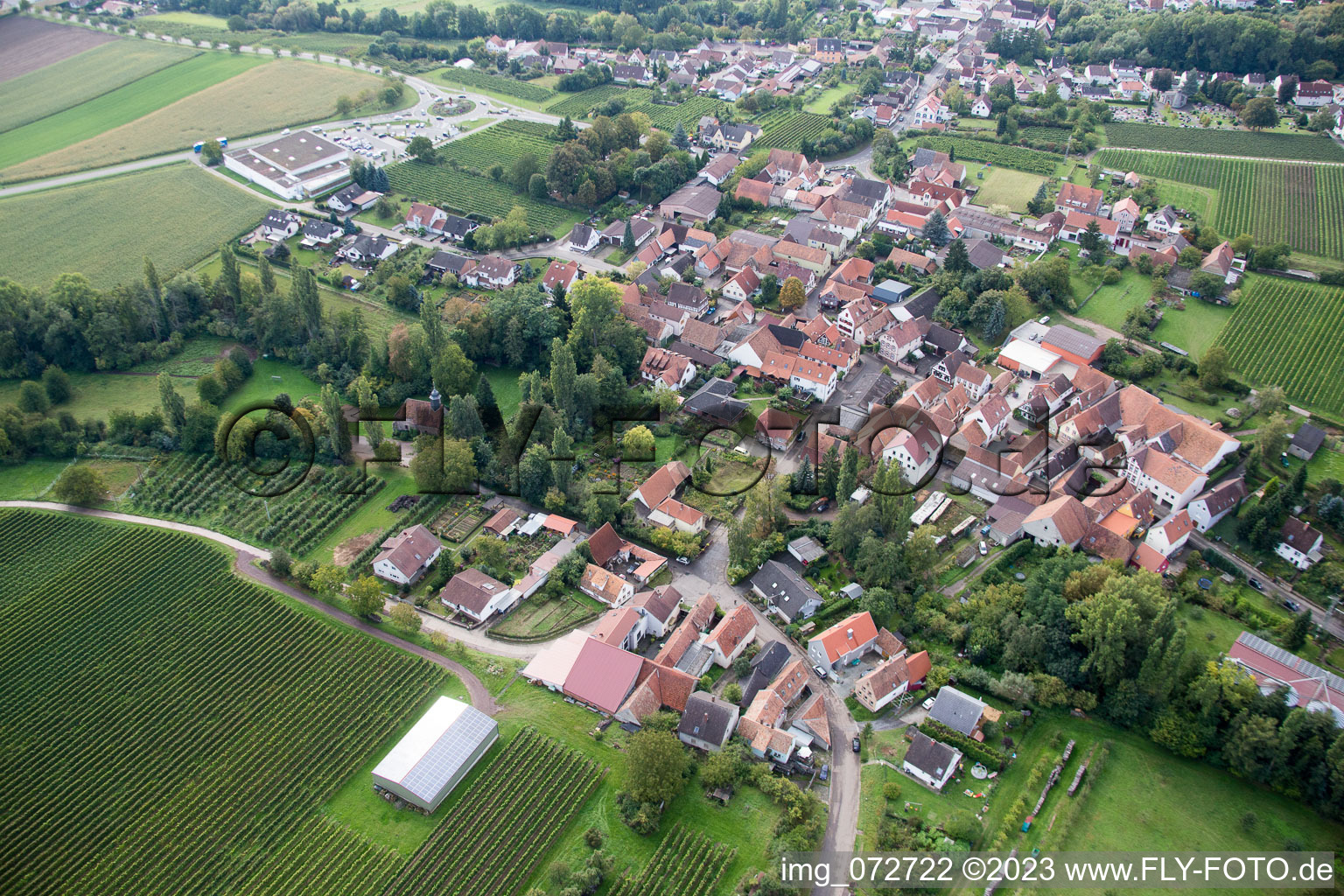 Vue oblique de Quartier Appenhofen in Billigheim-Ingenheim dans le département Rhénanie-Palatinat, Allemagne