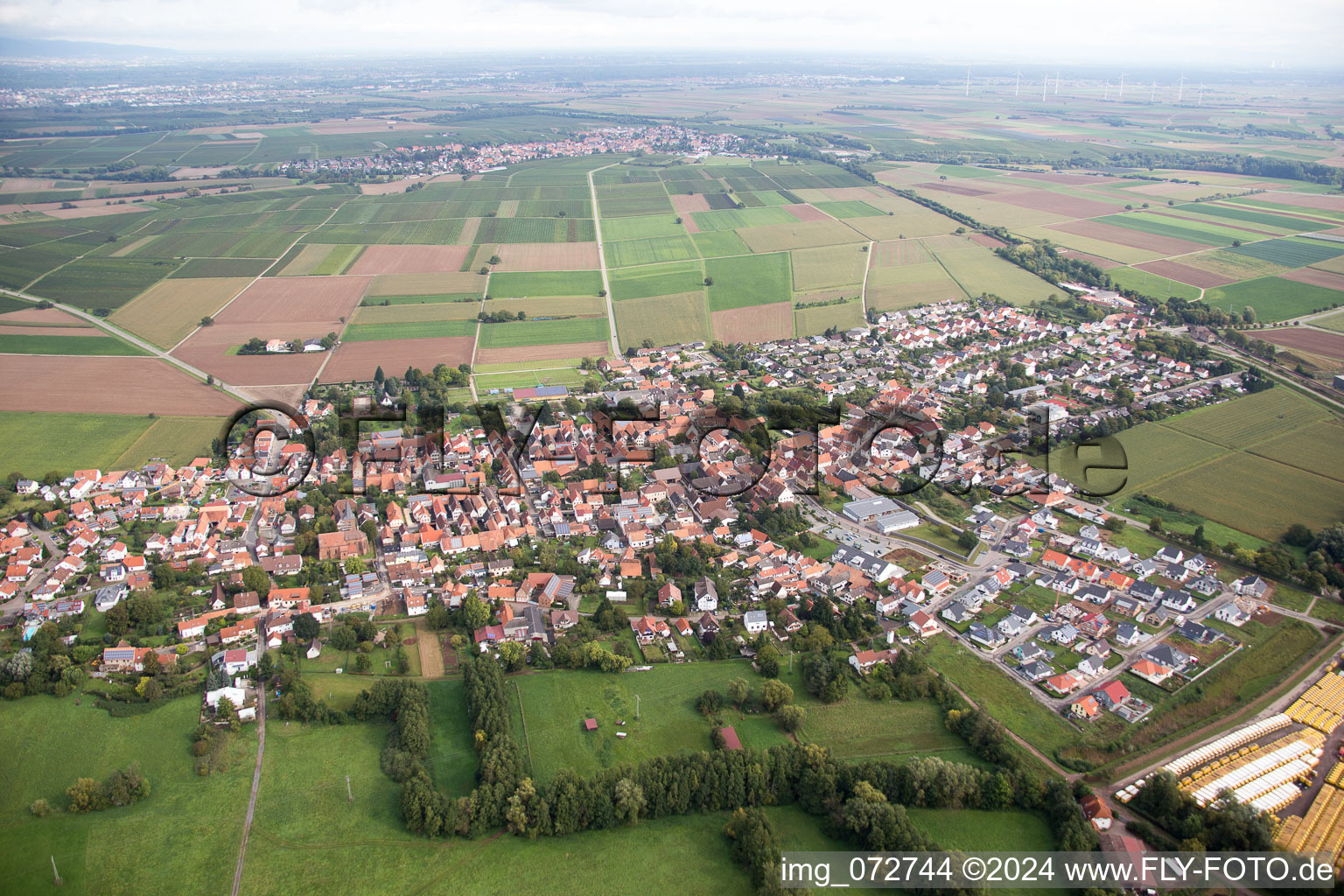 Vue oblique de Rohrbach dans le département Rhénanie-Palatinat, Allemagne