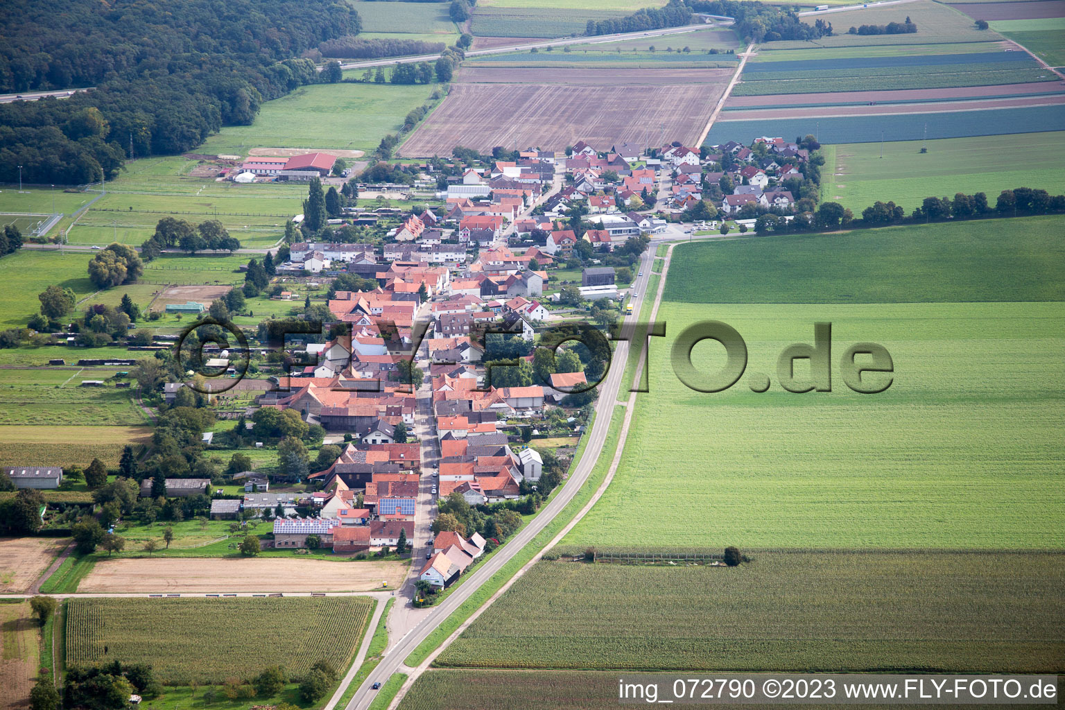 Vue aérienne de Quartier Minderslachen in Kandel dans le département Rhénanie-Palatinat, Allemagne