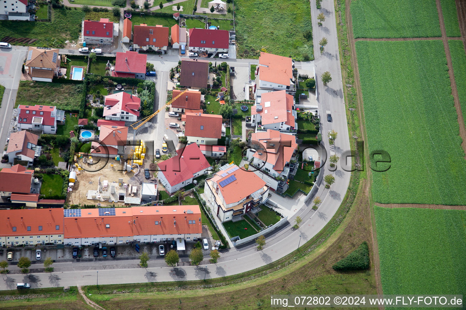 Vue oblique de Quartier Minderslachen in Kandel dans le département Rhénanie-Palatinat, Allemagne