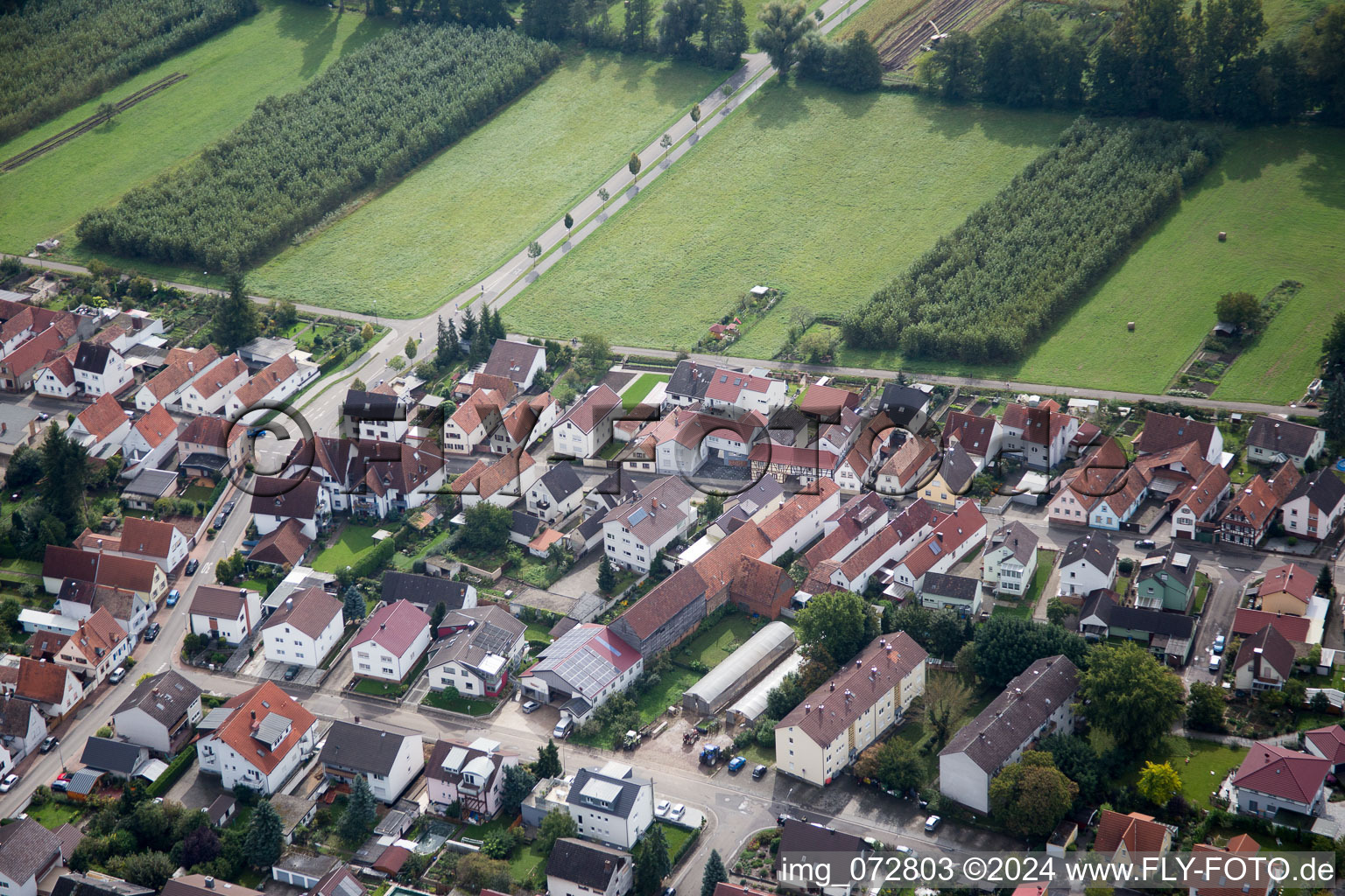 Vue aérienne de Sarrestr à Kandel dans le département Rhénanie-Palatinat, Allemagne