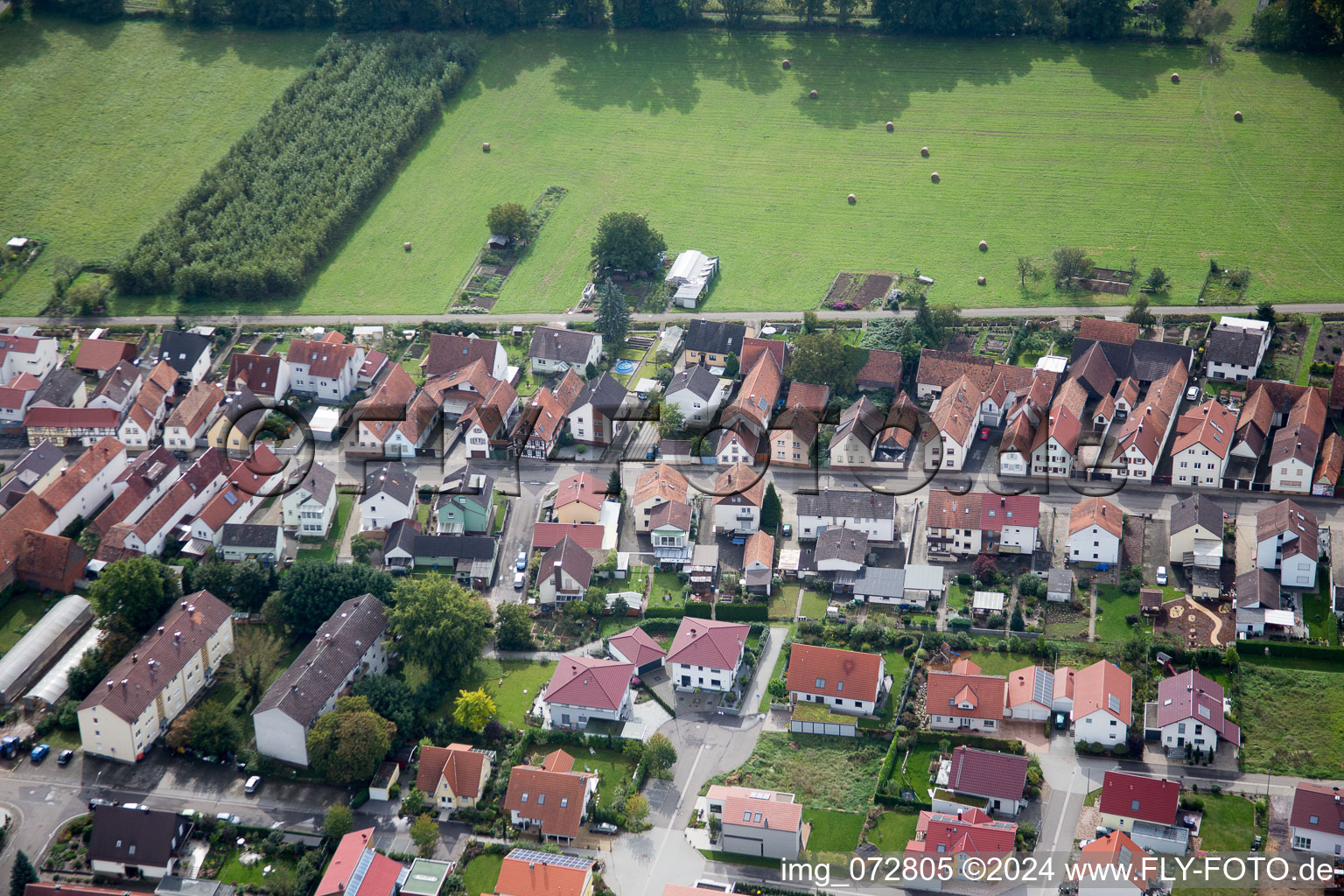 Vue oblique de Sarrestr à Kandel dans le département Rhénanie-Palatinat, Allemagne