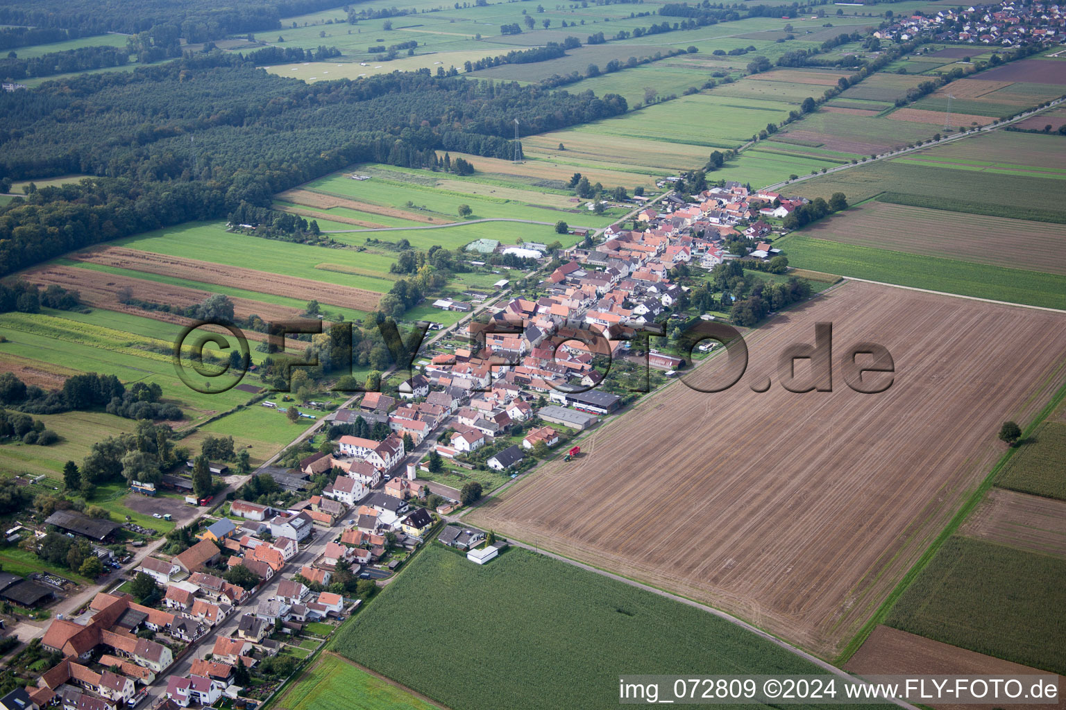 Sarrestr à Kandel dans le département Rhénanie-Palatinat, Allemagne depuis l'avion