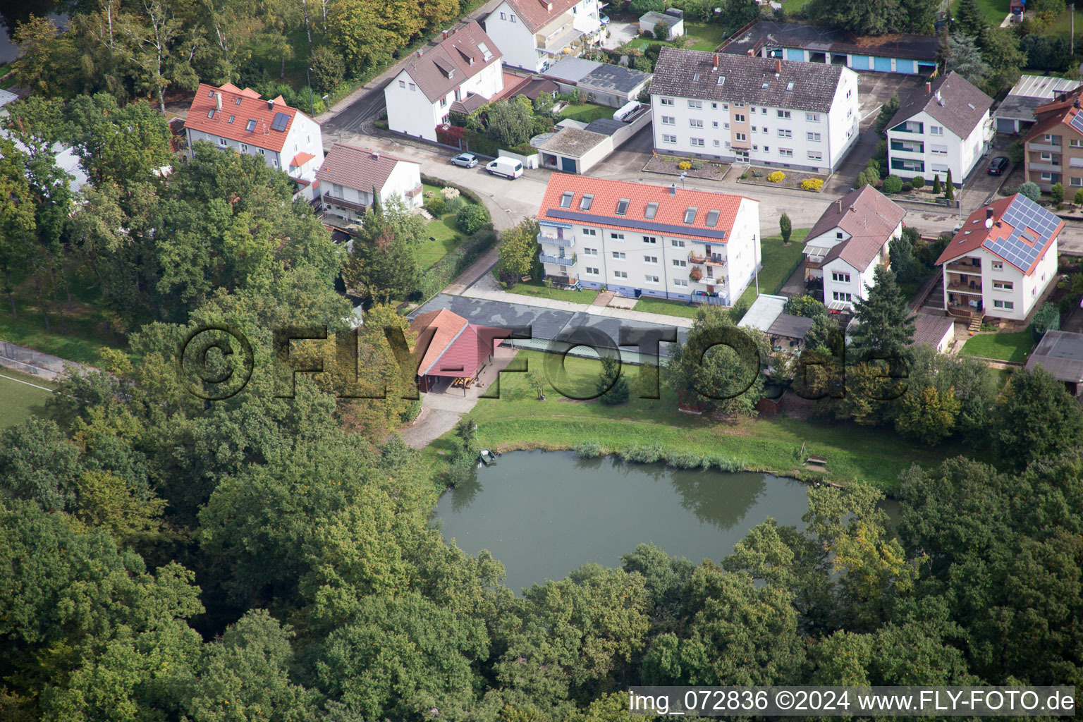 Règlement à Kandel dans le département Rhénanie-Palatinat, Allemagne depuis l'avion