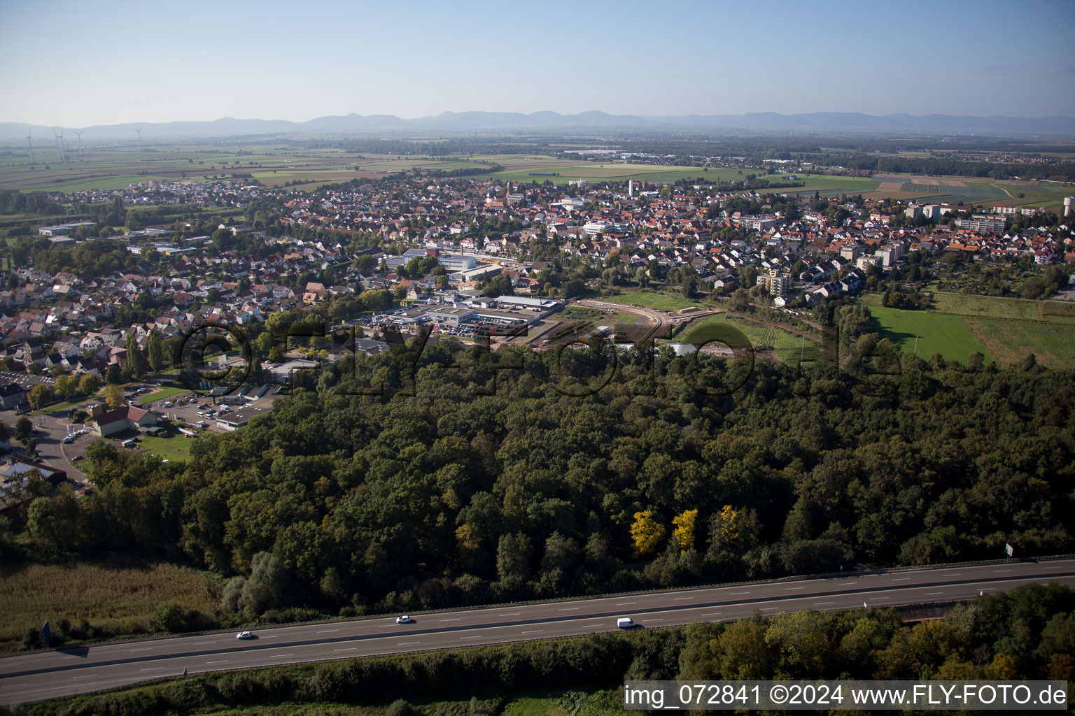 Kandel dans le département Rhénanie-Palatinat, Allemagne depuis l'avion