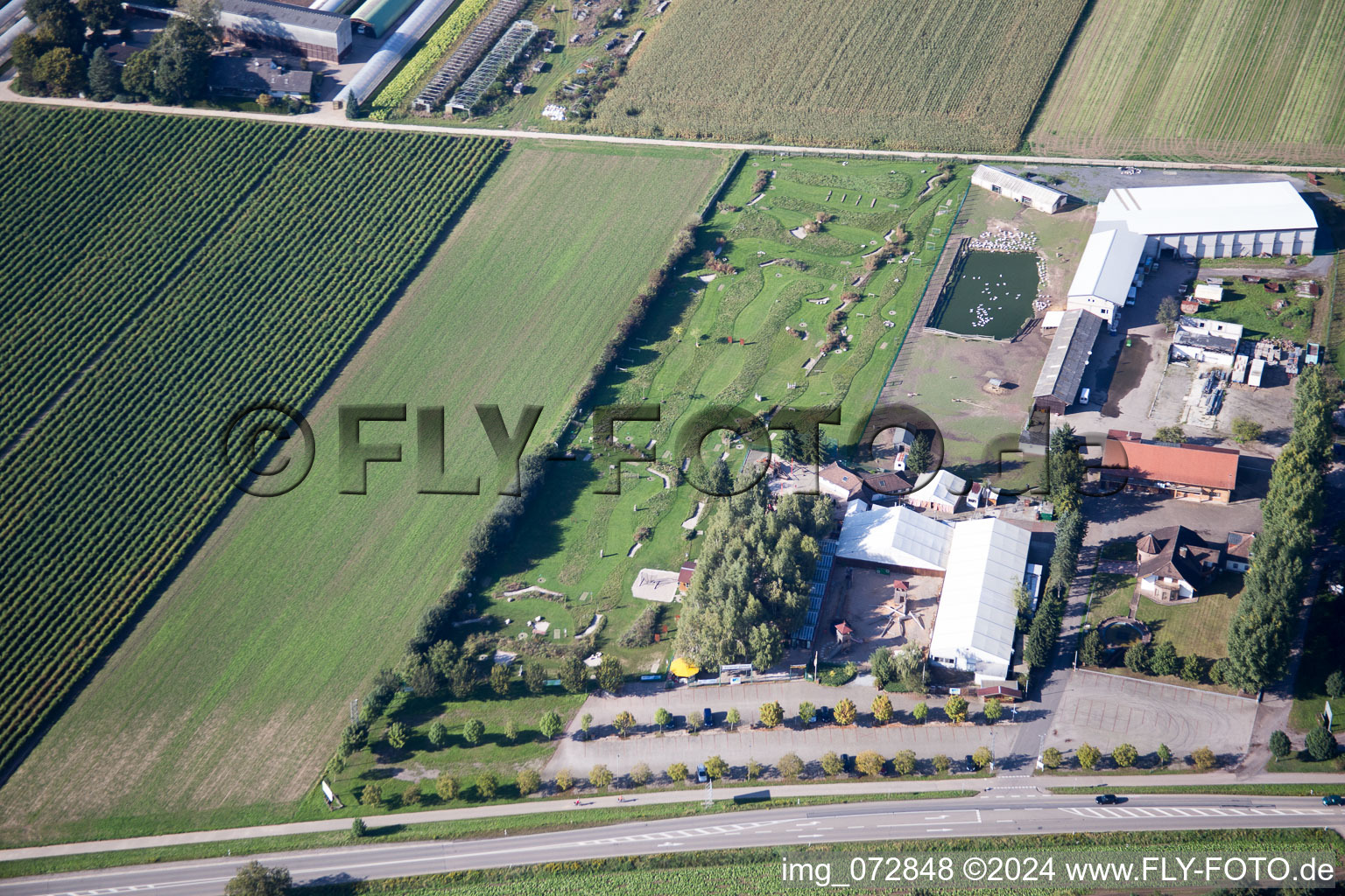 Photographie aérienne de Golf à pied Adamshof à Kandel dans le département Rhénanie-Palatinat, Allemagne