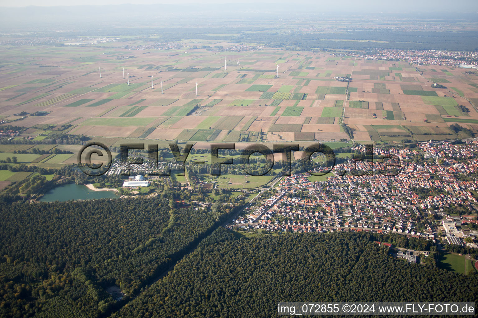 Photographie aérienne de Rülzheim dans le département Rhénanie-Palatinat, Allemagne