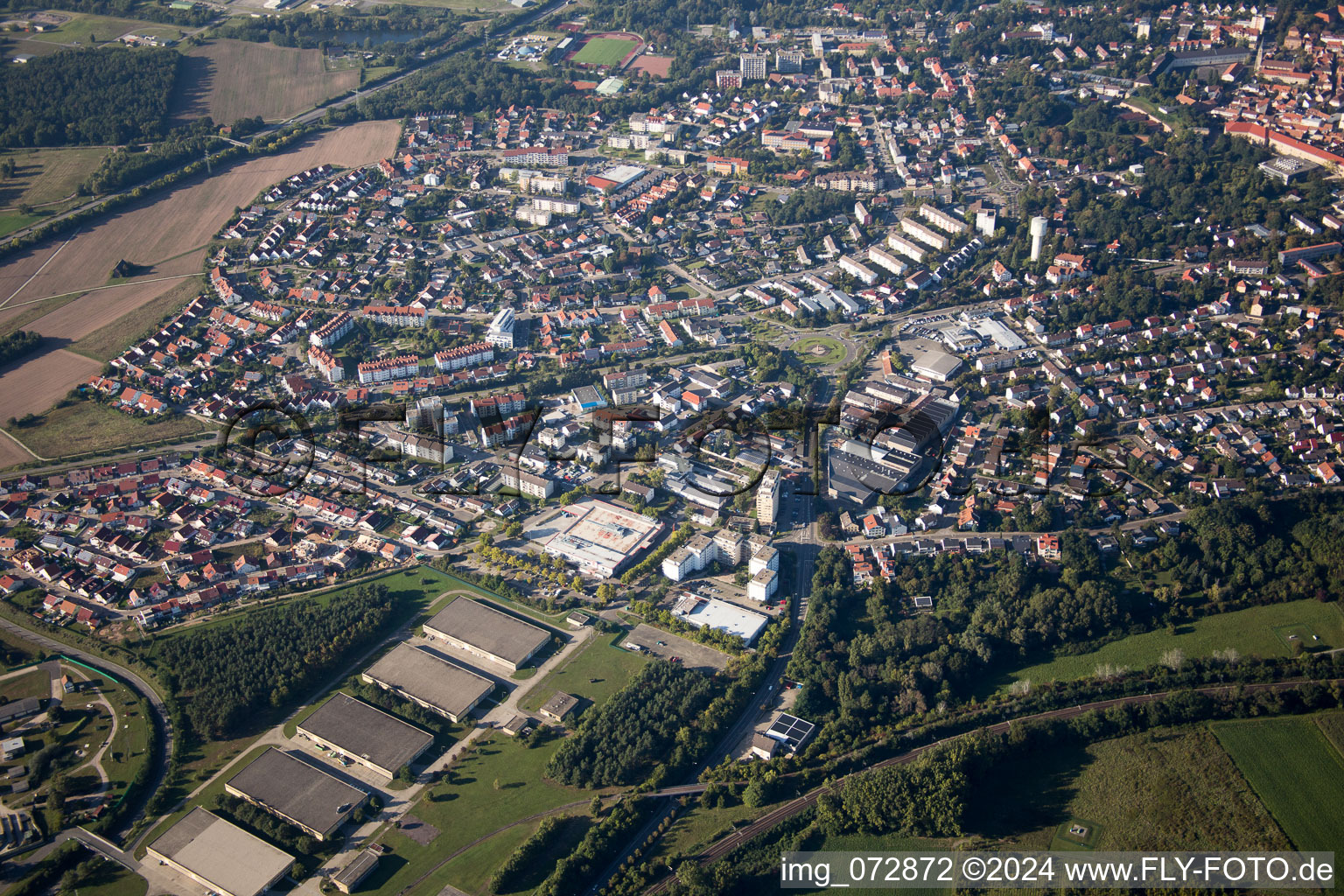 Germersheim dans le département Rhénanie-Palatinat, Allemagne hors des airs