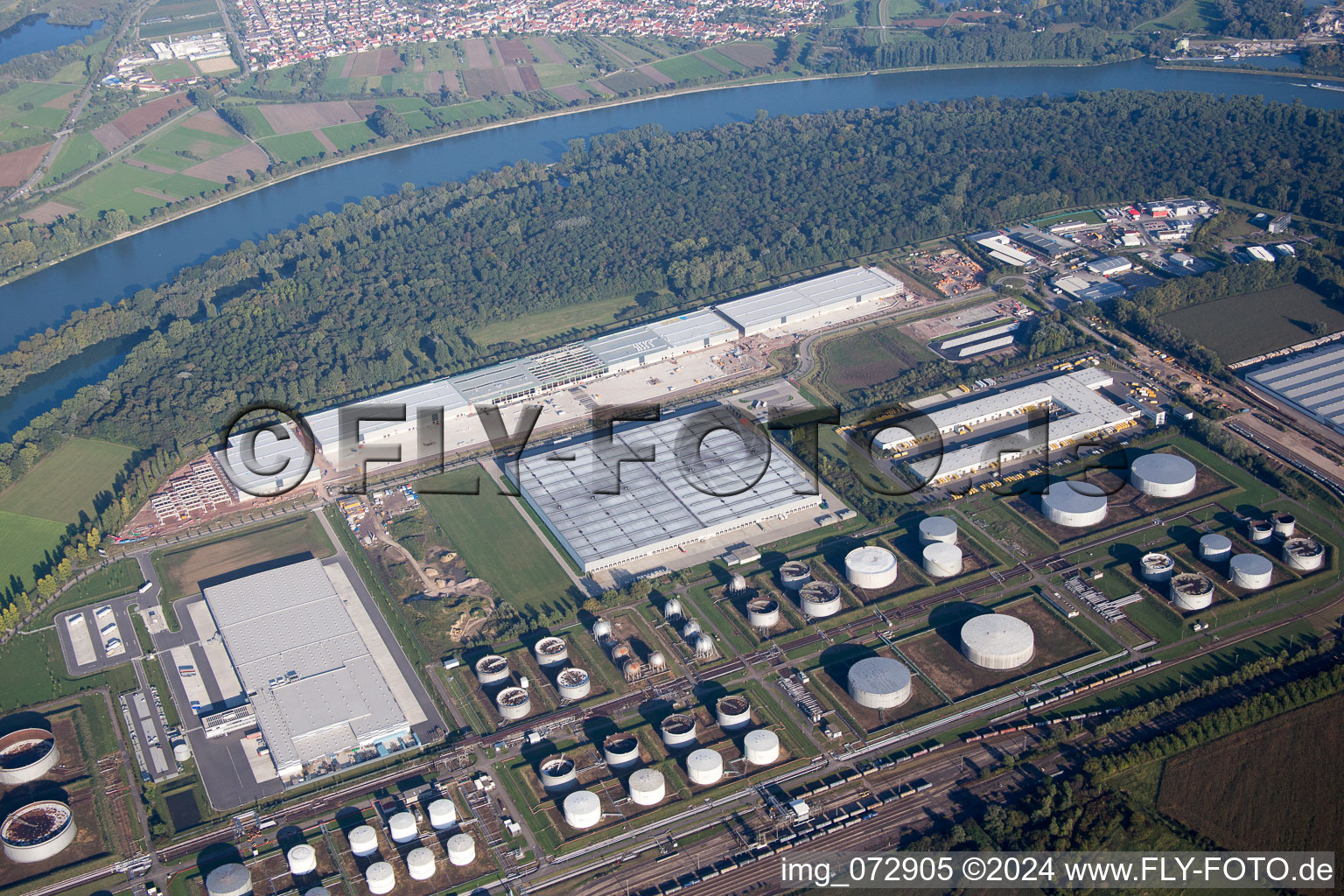 Speyer dans le département Rhénanie-Palatinat, Allemagne depuis l'avion