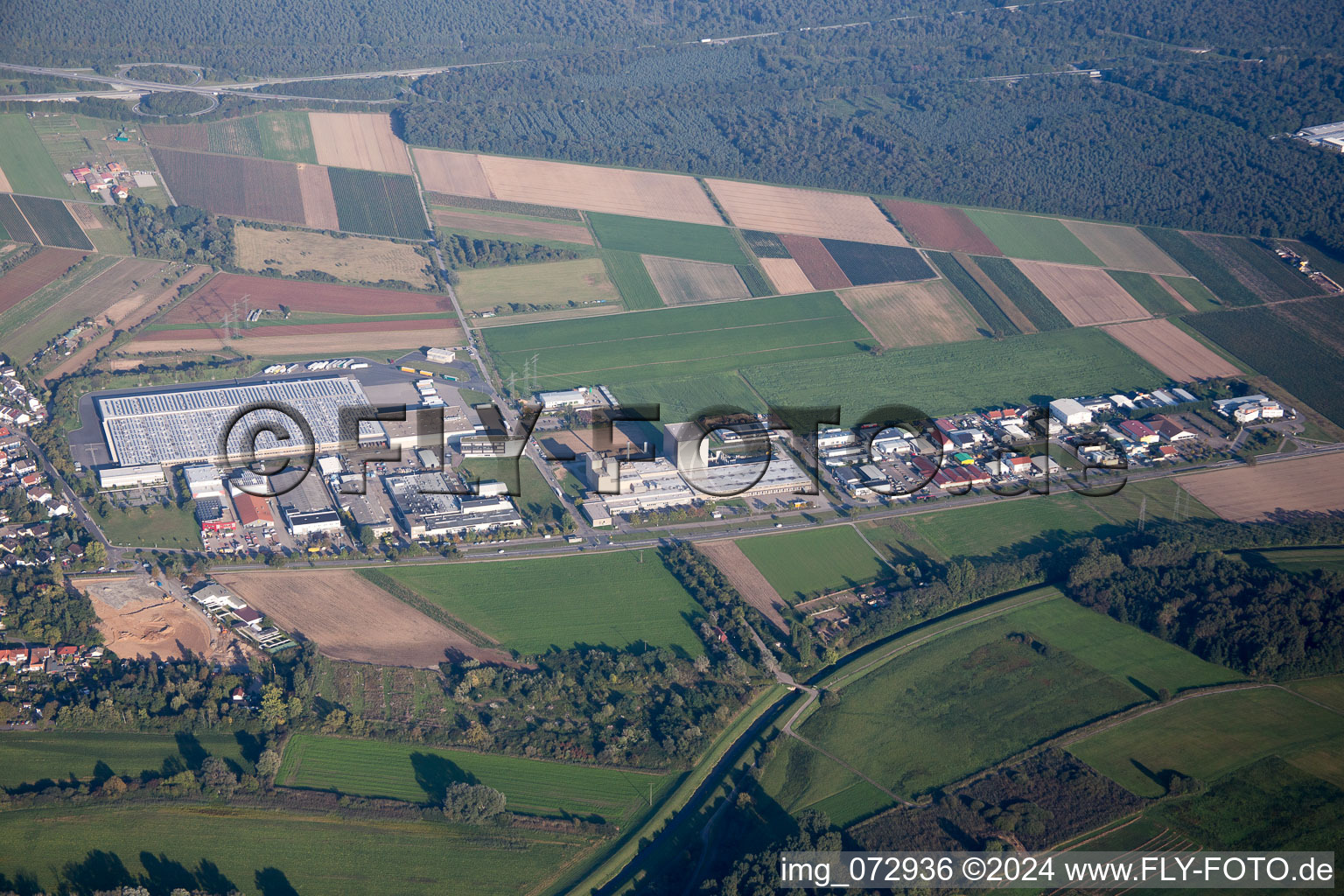 Vue oblique de Ketsch dans le département Bade-Wurtemberg, Allemagne