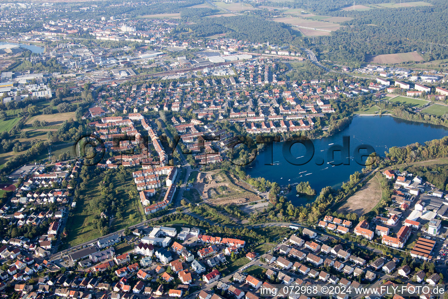 Photographie aérienne de Quartier Rheinau in Mannheim dans le département Bade-Wurtemberg, Allemagne