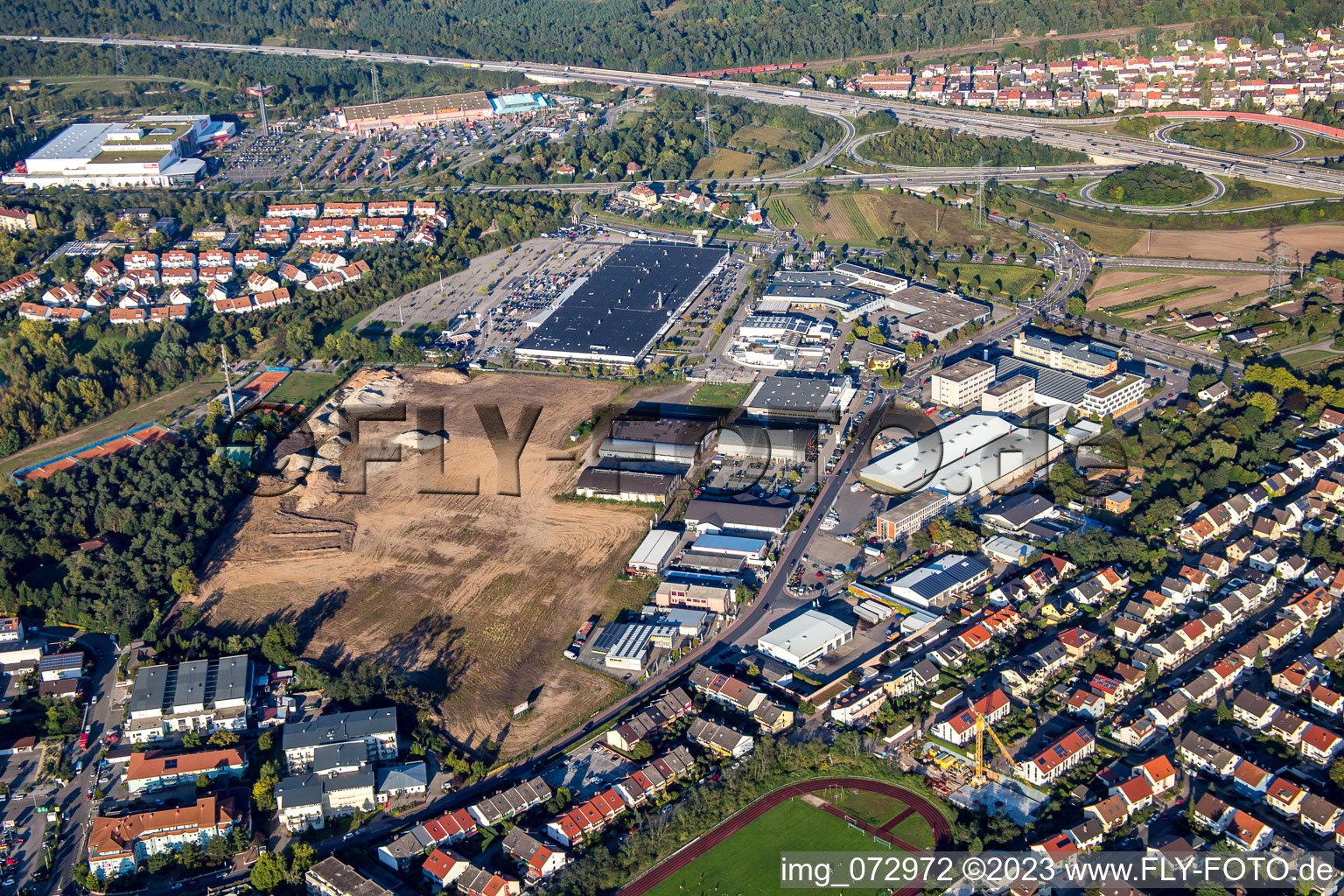 Image drone de Zone commerciale Schütte-Lanz-Park à Brühl dans le département Bade-Wurtemberg, Allemagne