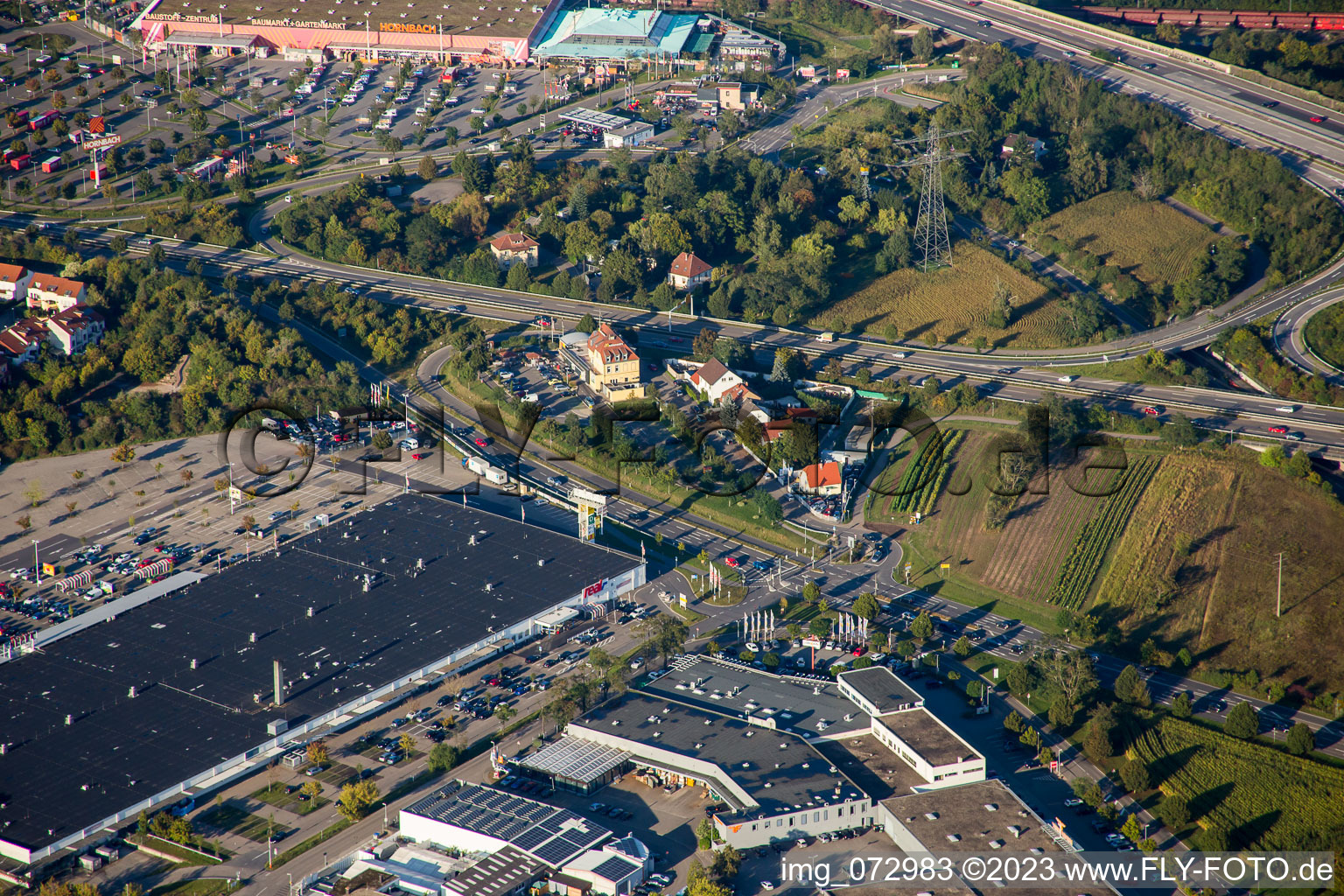 Photographie aérienne de Zone commerciale Schütte-Lanz-Park à Brühl dans le département Bade-Wurtemberg, Allemagne