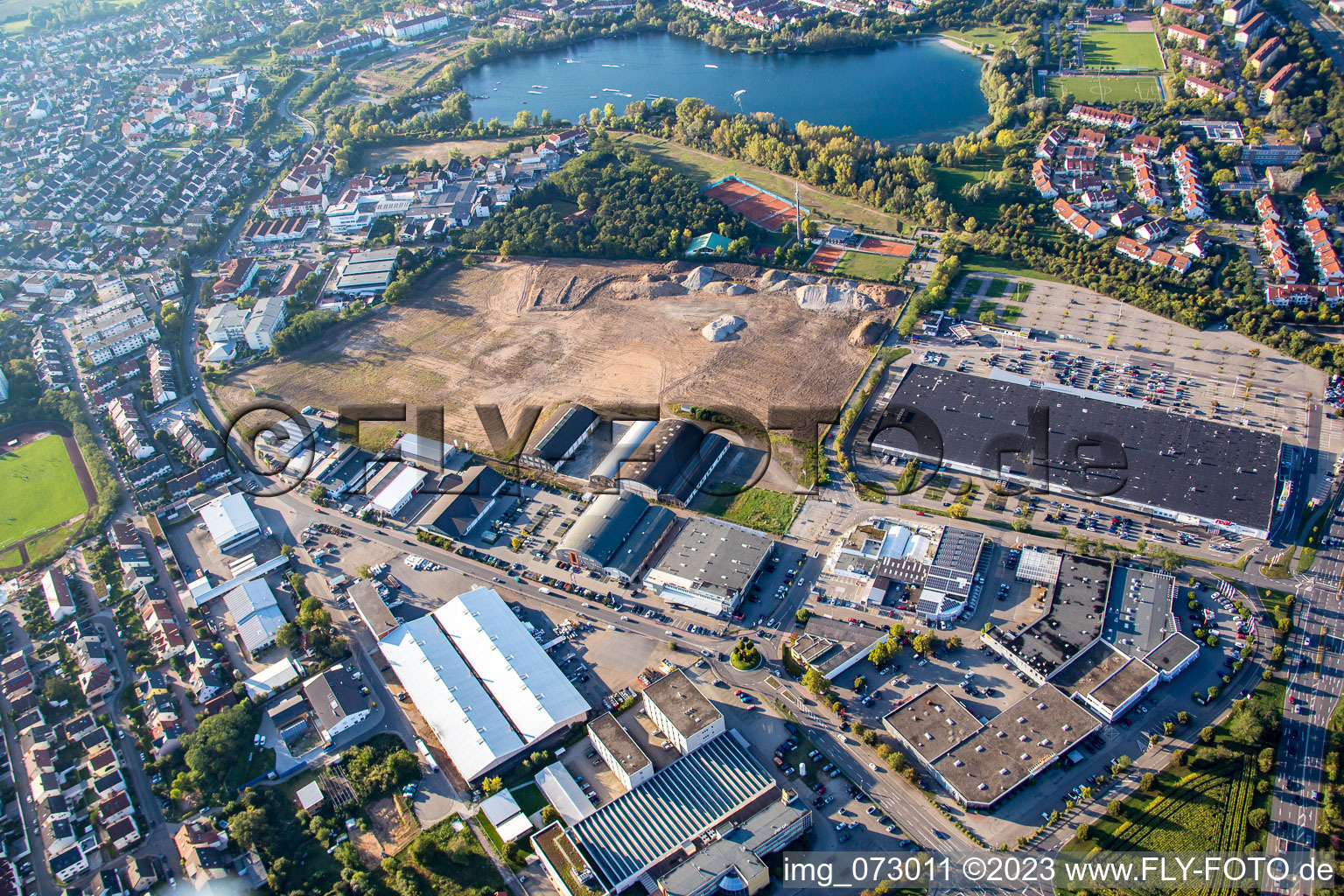 Image drone de Zone commerciale Schütte-Lanz-Park à Brühl dans le département Bade-Wurtemberg, Allemagne