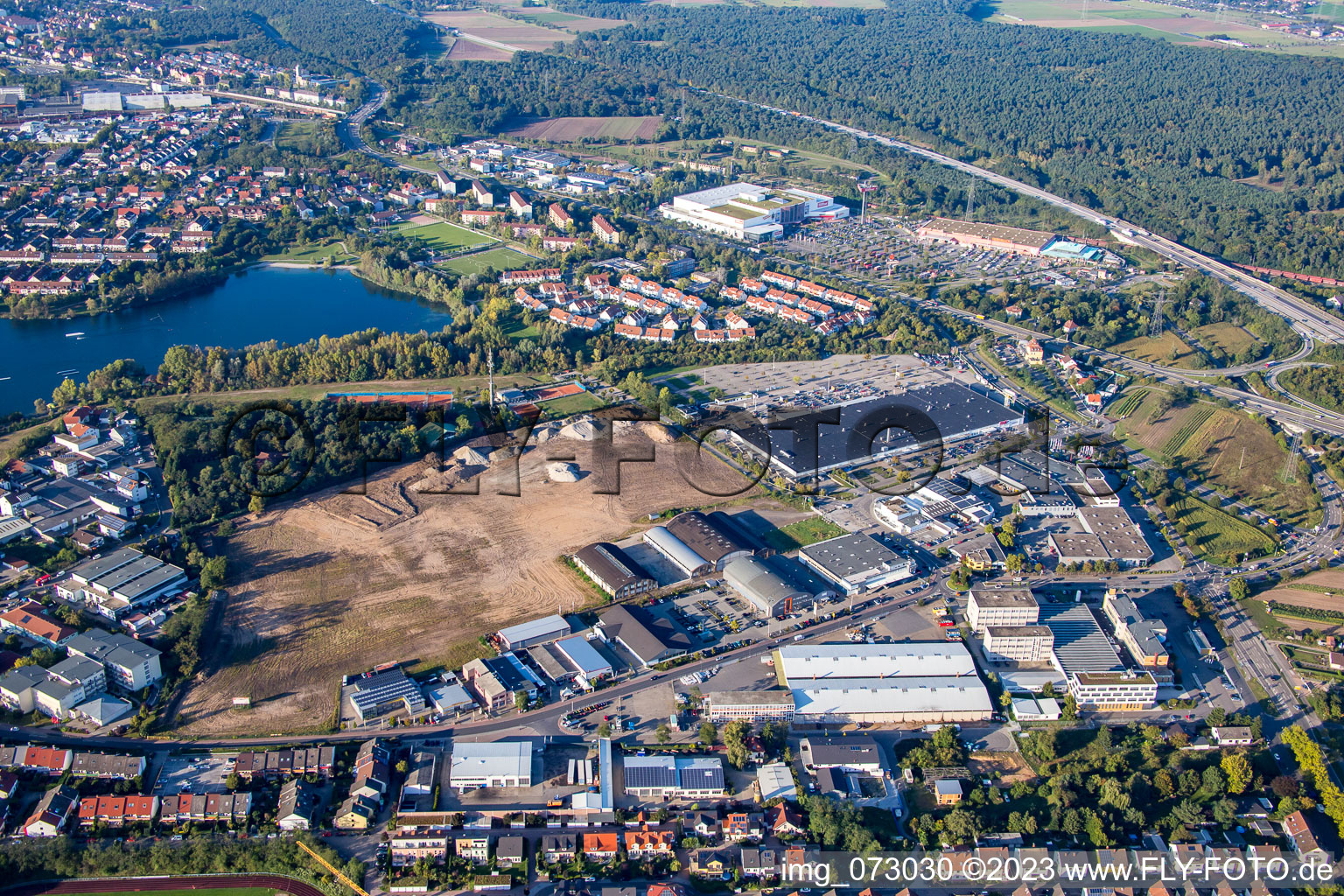 Photographie aérienne de Zone commerciale Schütte-Lanz-Park à Brühl dans le département Bade-Wurtemberg, Allemagne