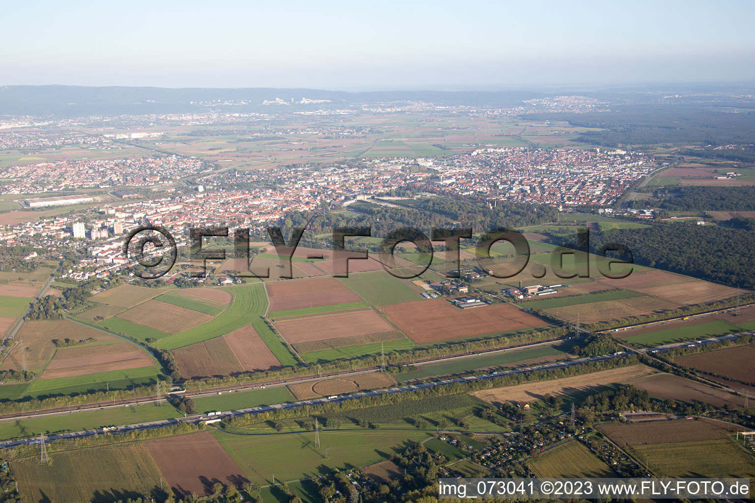 Vue aérienne de Schwetzingen dans le département Bade-Wurtemberg, Allemagne