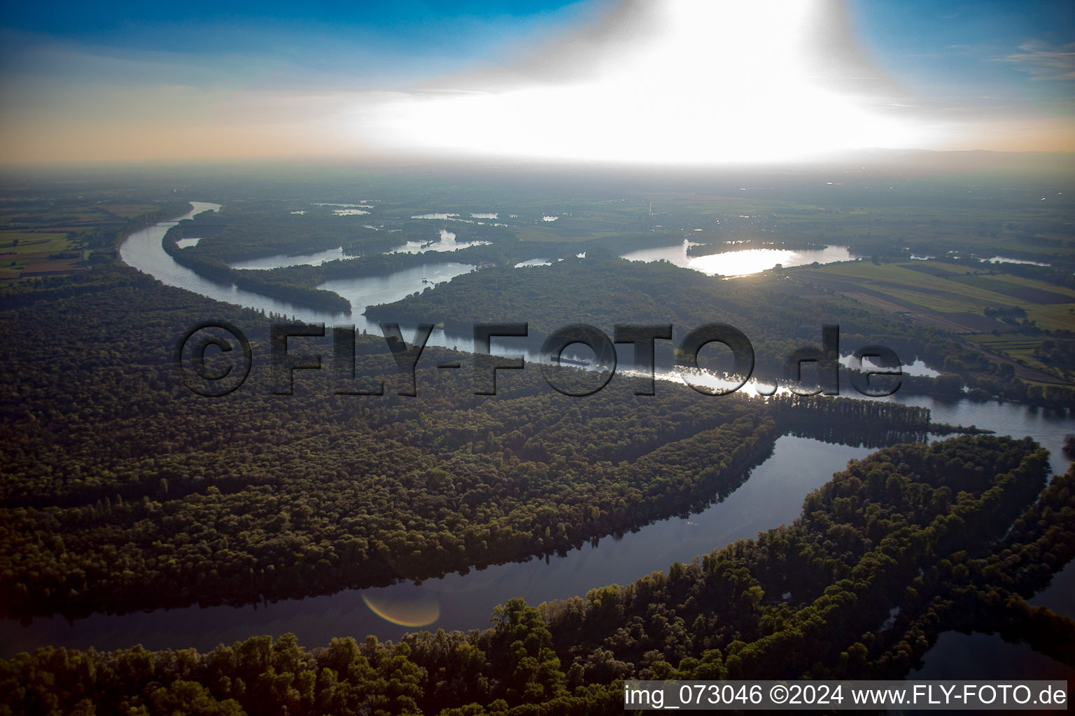 Ketsch dans le département Bade-Wurtemberg, Allemagne depuis l'avion