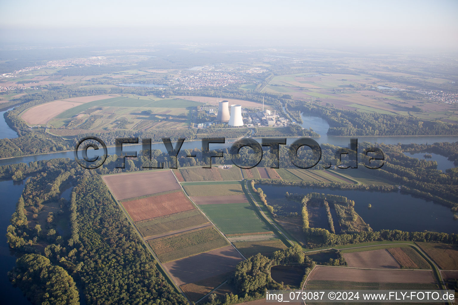 Vue oblique de Philippsburg dans le département Bade-Wurtemberg, Allemagne