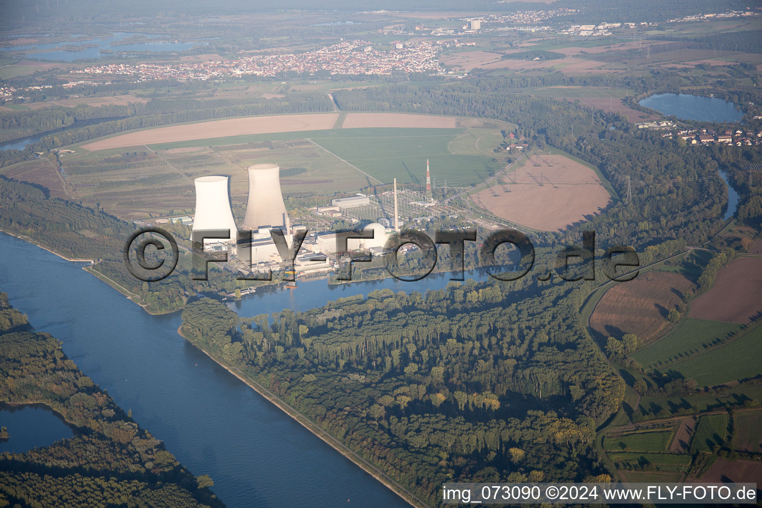 Philippsburg dans le département Bade-Wurtemberg, Allemagne d'en haut