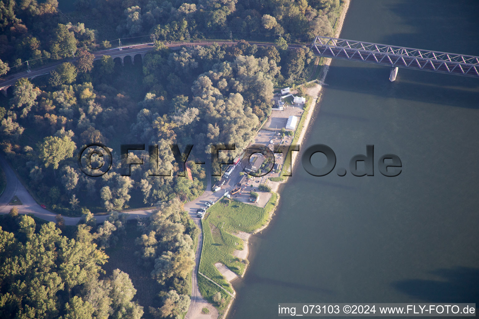 Vue oblique de Germersheim dans le département Rhénanie-Palatinat, Allemagne