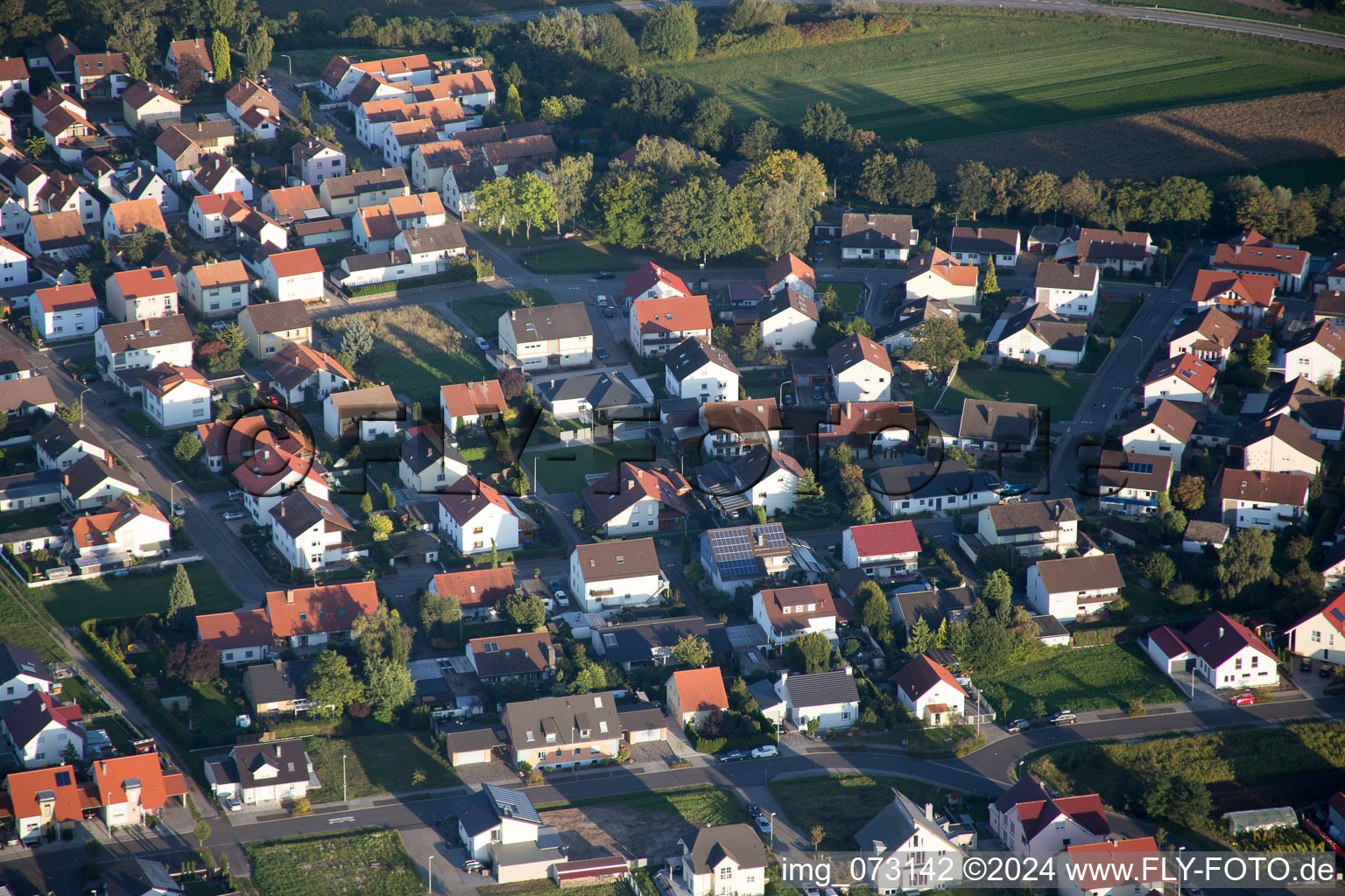 Quartier Hardtwald in Neupotz dans le département Rhénanie-Palatinat, Allemagne vue d'en haut