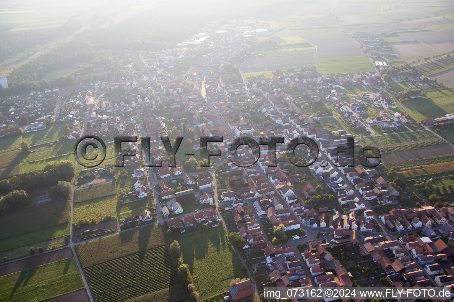 Hatzenbühl dans le département Rhénanie-Palatinat, Allemagne depuis l'avion