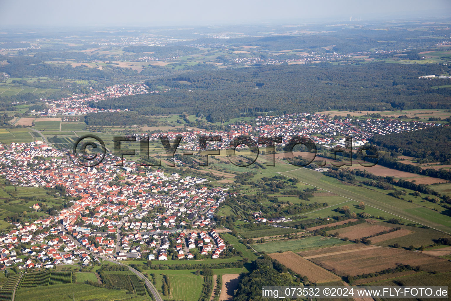 Vue aérienne de Malsch dans le département Bade-Wurtemberg, Allemagne